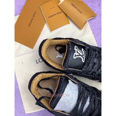 Buy Louis Vuitton LV Trainer Sneaker Black Leather Black 1AHTSW-2 Quality Reps Replicas Shoes