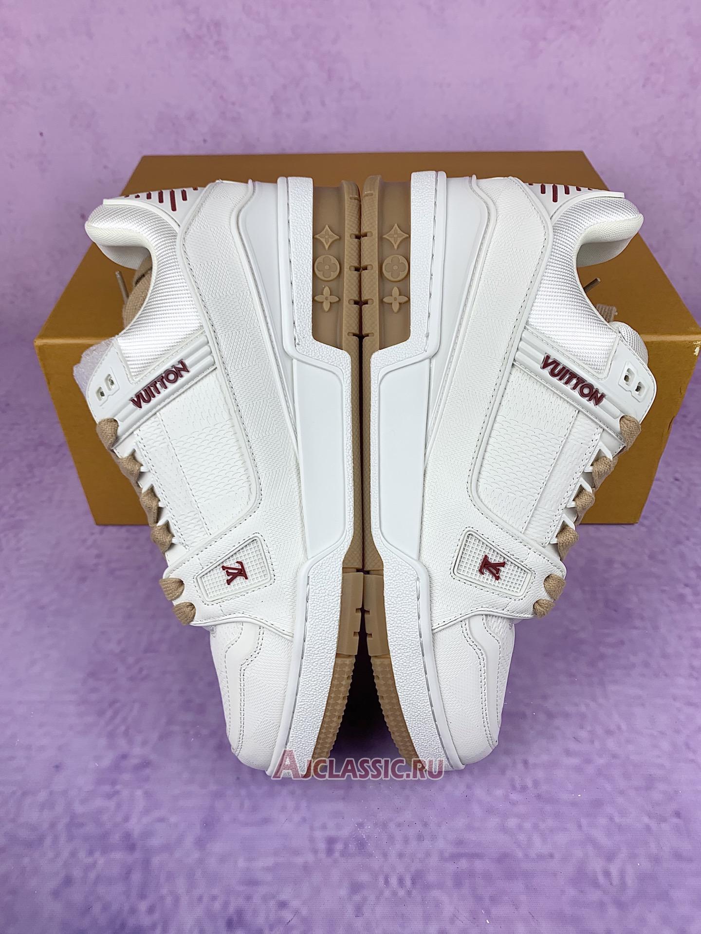 New Louis Vuitton LV Trainer Sneaker "White Red Leather" 1AHTS7-2 Shoes