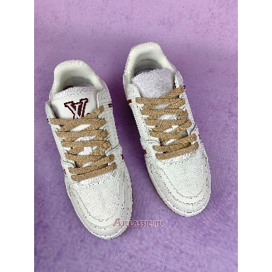 Buy Louis Vuitton LV Trainer Sneaker White Red Leather White 1AHTS7-2 Quality Reps Replicas Shoes