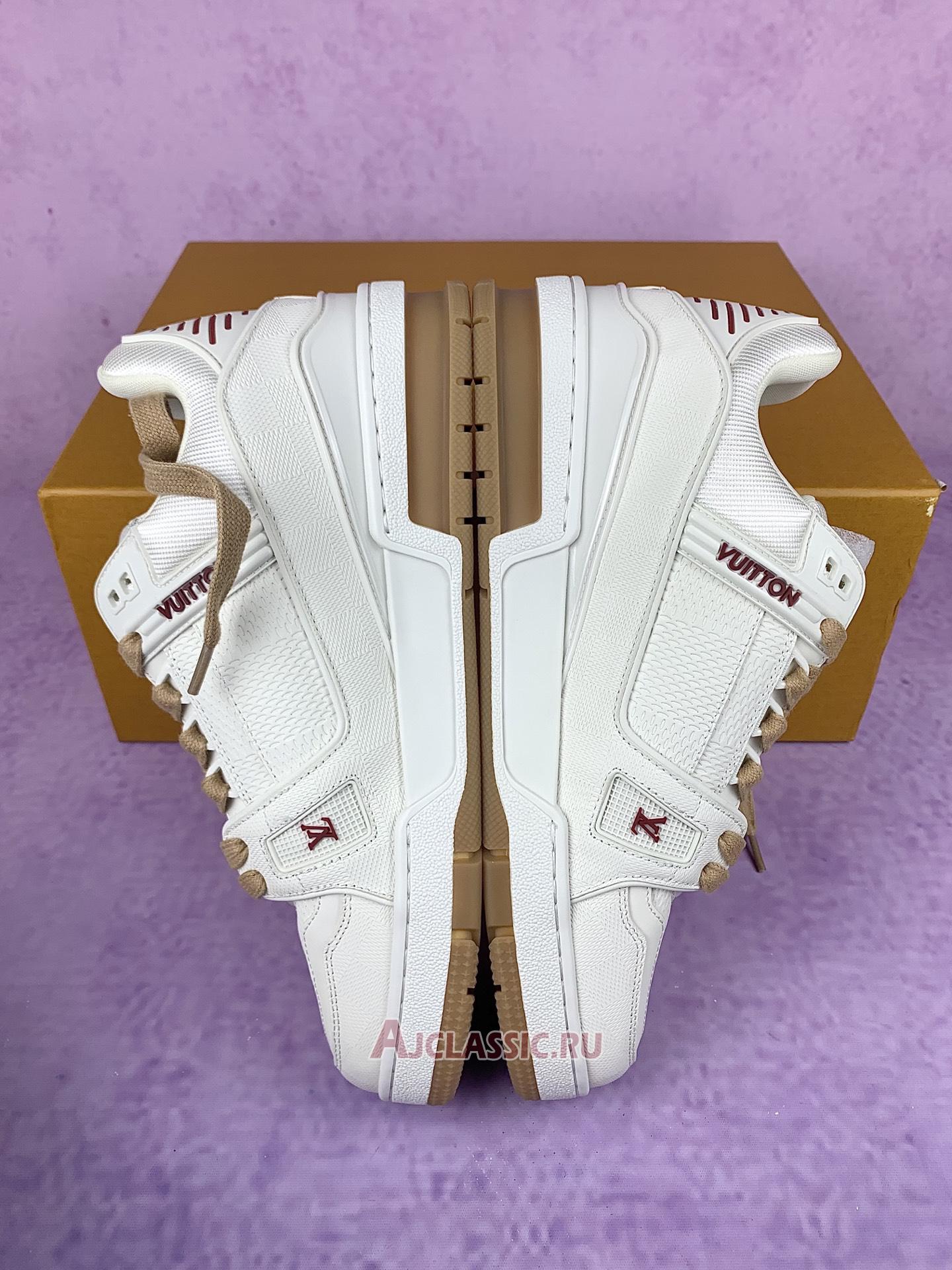 New Louis Vuitton LV Trainer Sneaker "White Red Leather" 1AHTS7-2 Shoes