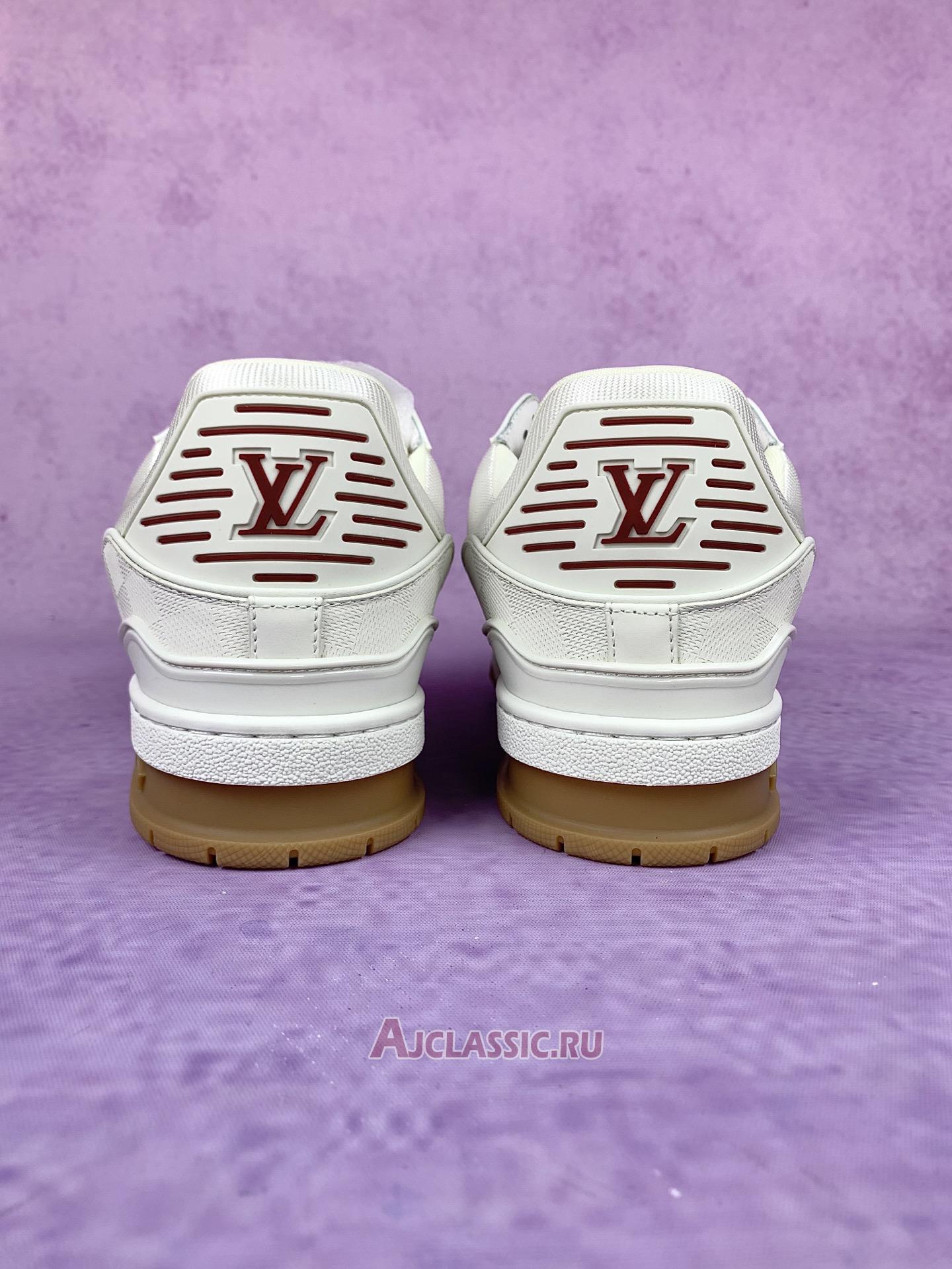 New Louis Vuitton LV Trainer Sneaker "White Red Leather" 1AHTS7-2 Shoes