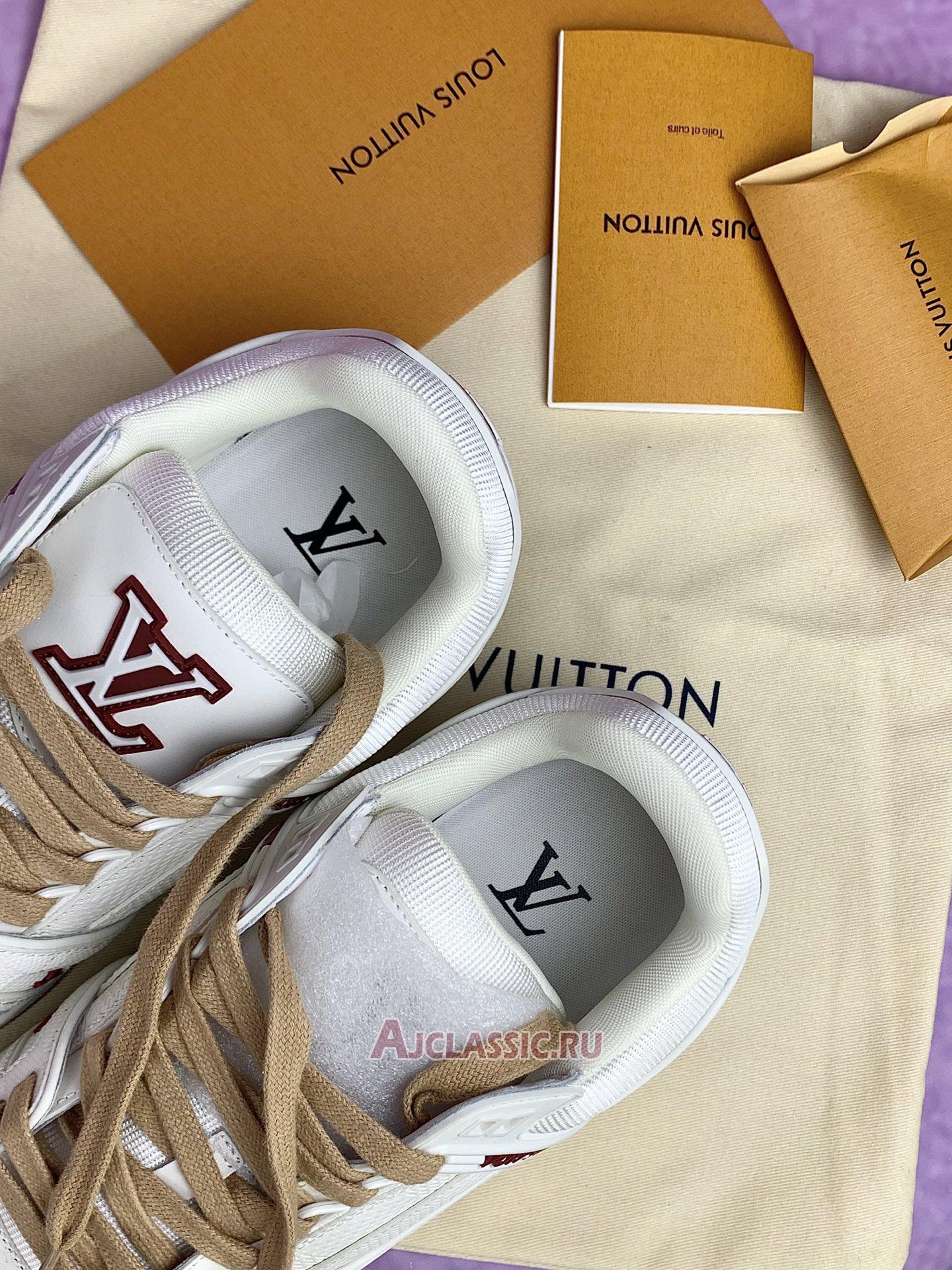 New Louis Vuitton LV Trainer Sneaker "White Red Leather" 1AHTS7-2 Shoes