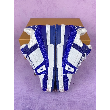Buy Louis Vuitton LV Trainer Sneaker Swarovski Crystals White Blue Blue 1AC5AL Quality Reps Replicas Shoes