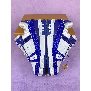 Buy Louis Vuitton LV Trainer Sneaker Swarovski Crystals White Blue Blue 1AC5AL Quality Reps Replicas Shoes