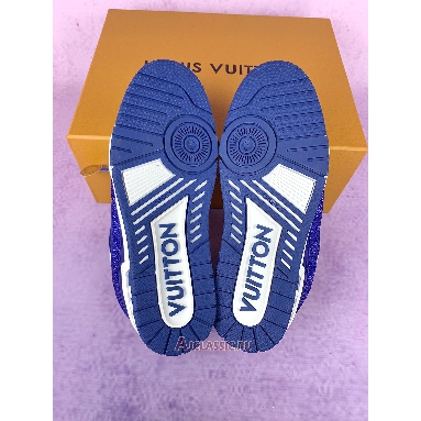 Buy Louis Vuitton LV Trainer Sneaker Swarovski Crystals White Blue Blue 1AC5AL Quality Reps Replicas Shoes