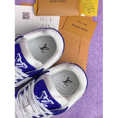 Buy Louis Vuitton LV Trainer Sneaker Swarovski Crystals White Blue Blue 1AC5AL Quality Reps Replicas Shoes