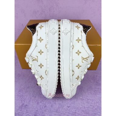 Buy Louis Vuitton LV Time Out Trainers Debossed Monogram Leather White Gold White 1A9HAX Quality Reps Replicas Shoes