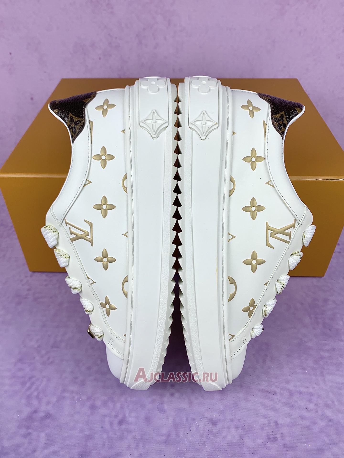 New Louis Vuitton LV Time Out Trainers "Debossed Monogram Leather White Gold" 1A9HAX Shoes