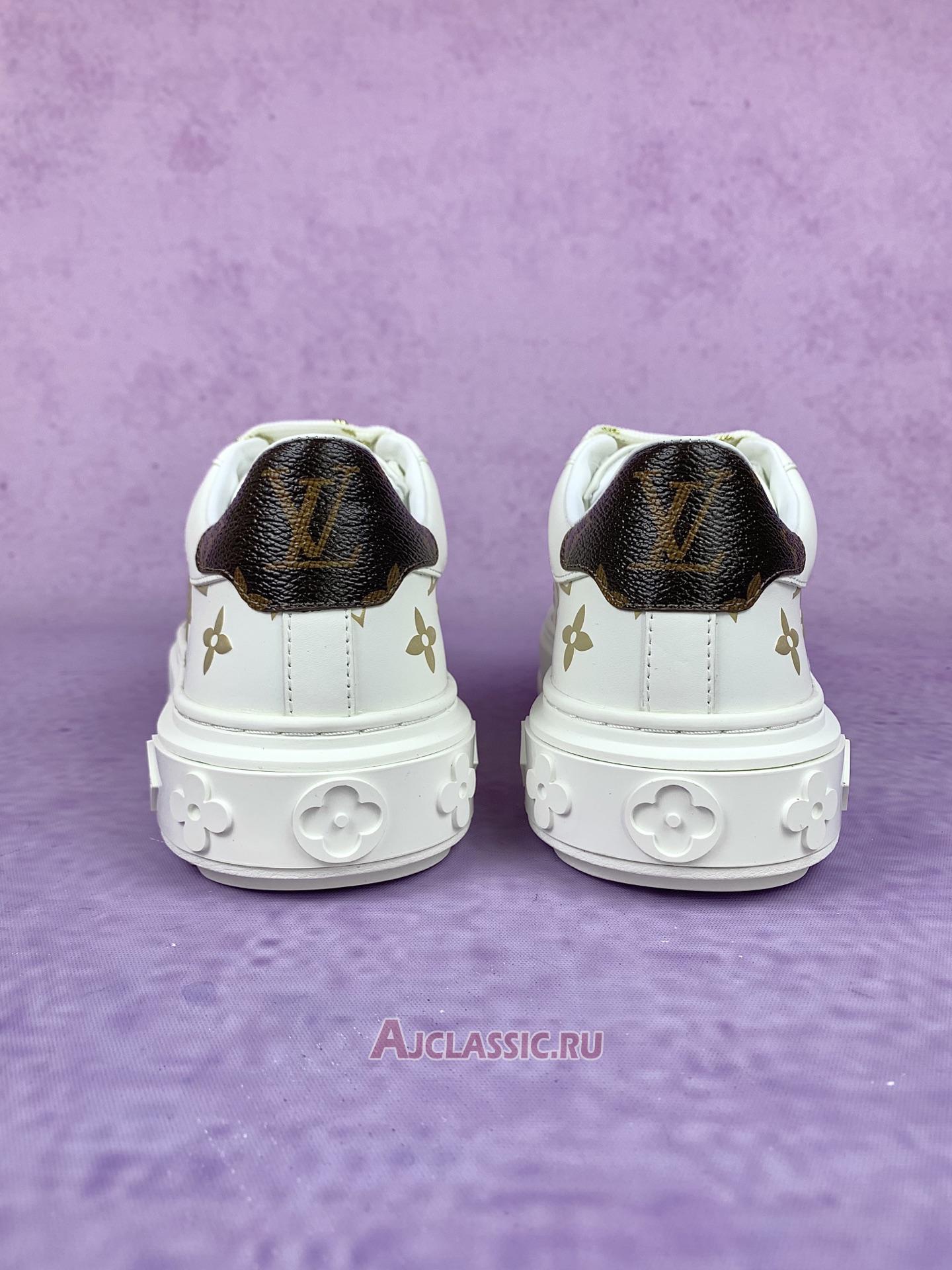 New Louis Vuitton LV Time Out Trainers "Debossed Monogram Leather White Gold" 1A9HAX Shoes