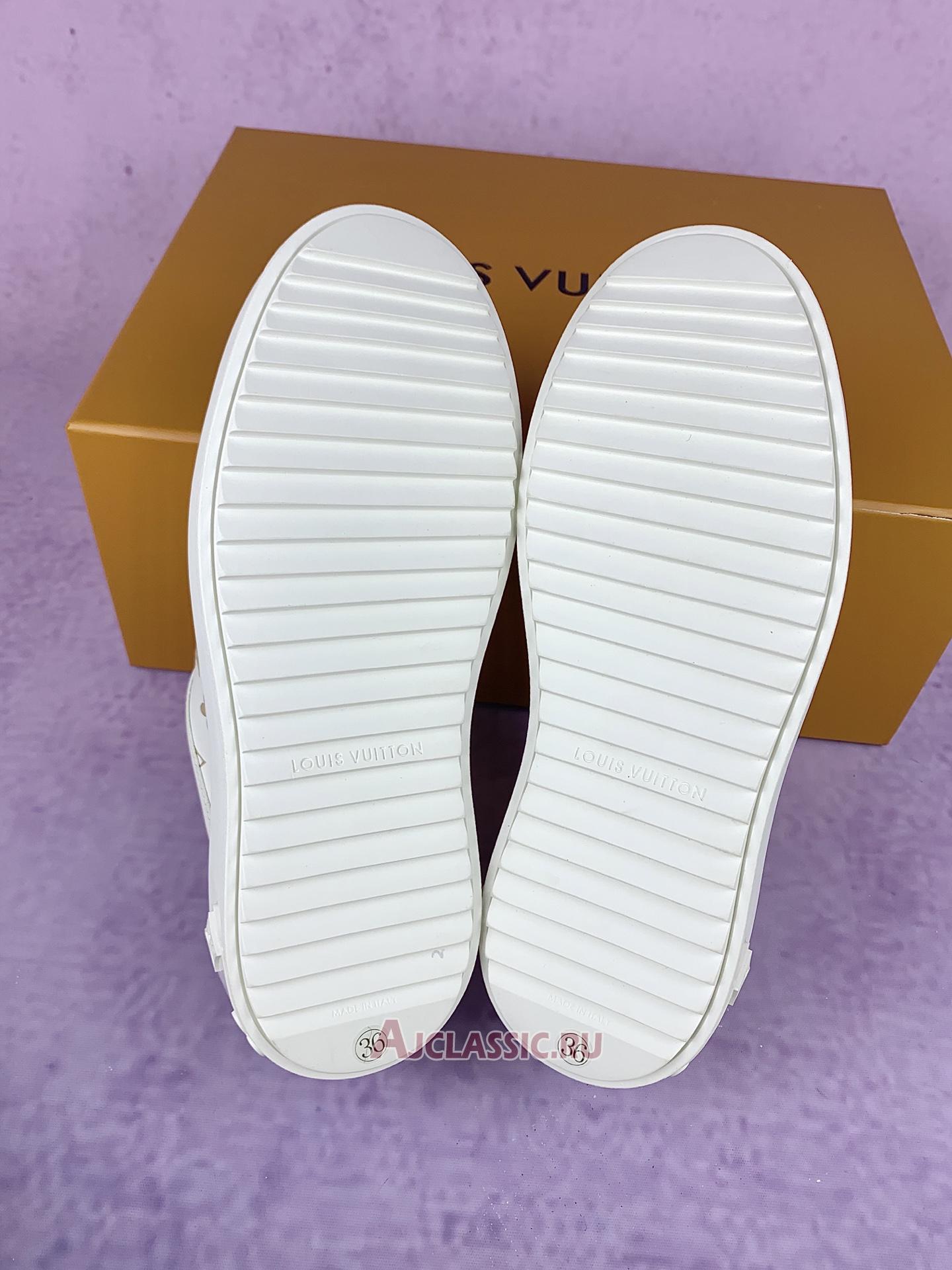 New Louis Vuitton LV Time Out Trainers "Debossed Monogram Leather White Gold" 1A9HAX Shoes