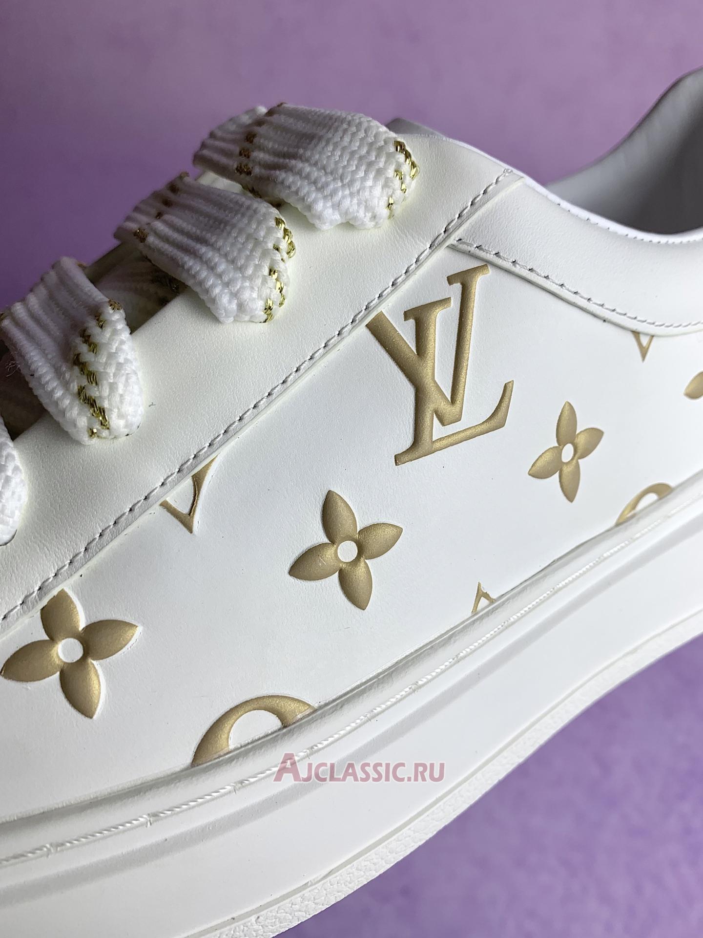 New Louis Vuitton LV Time Out Trainers "Debossed Monogram Leather White Gold" 1A9HAX Shoes