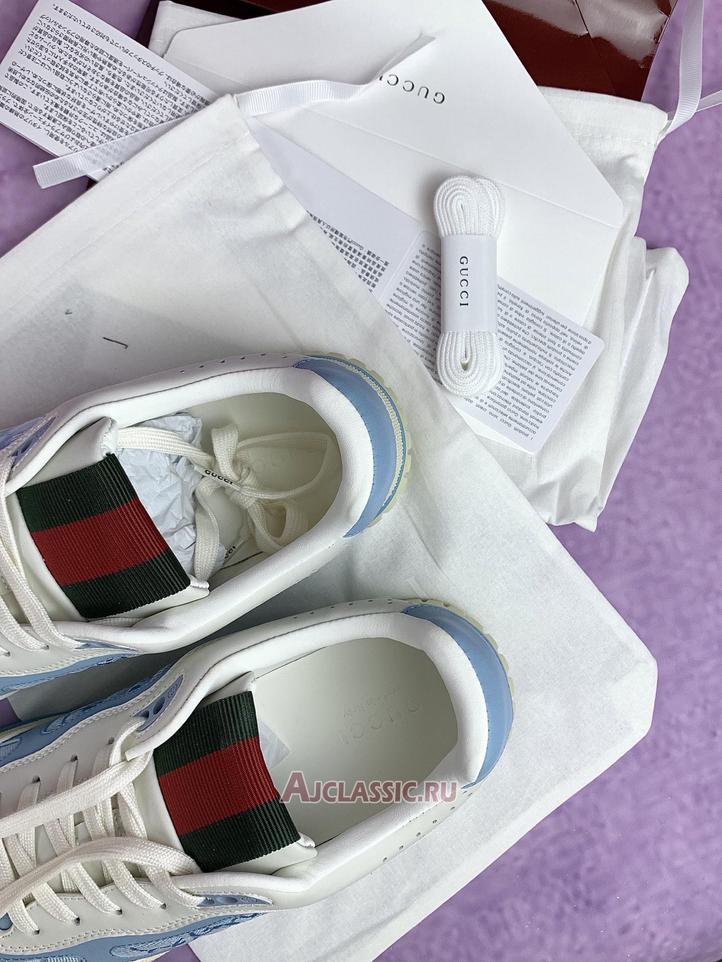 New Gucci Re-Web Sneaker "GG Canvas - Light Blue Ivory" 824221 AADJA 9571 Shoes