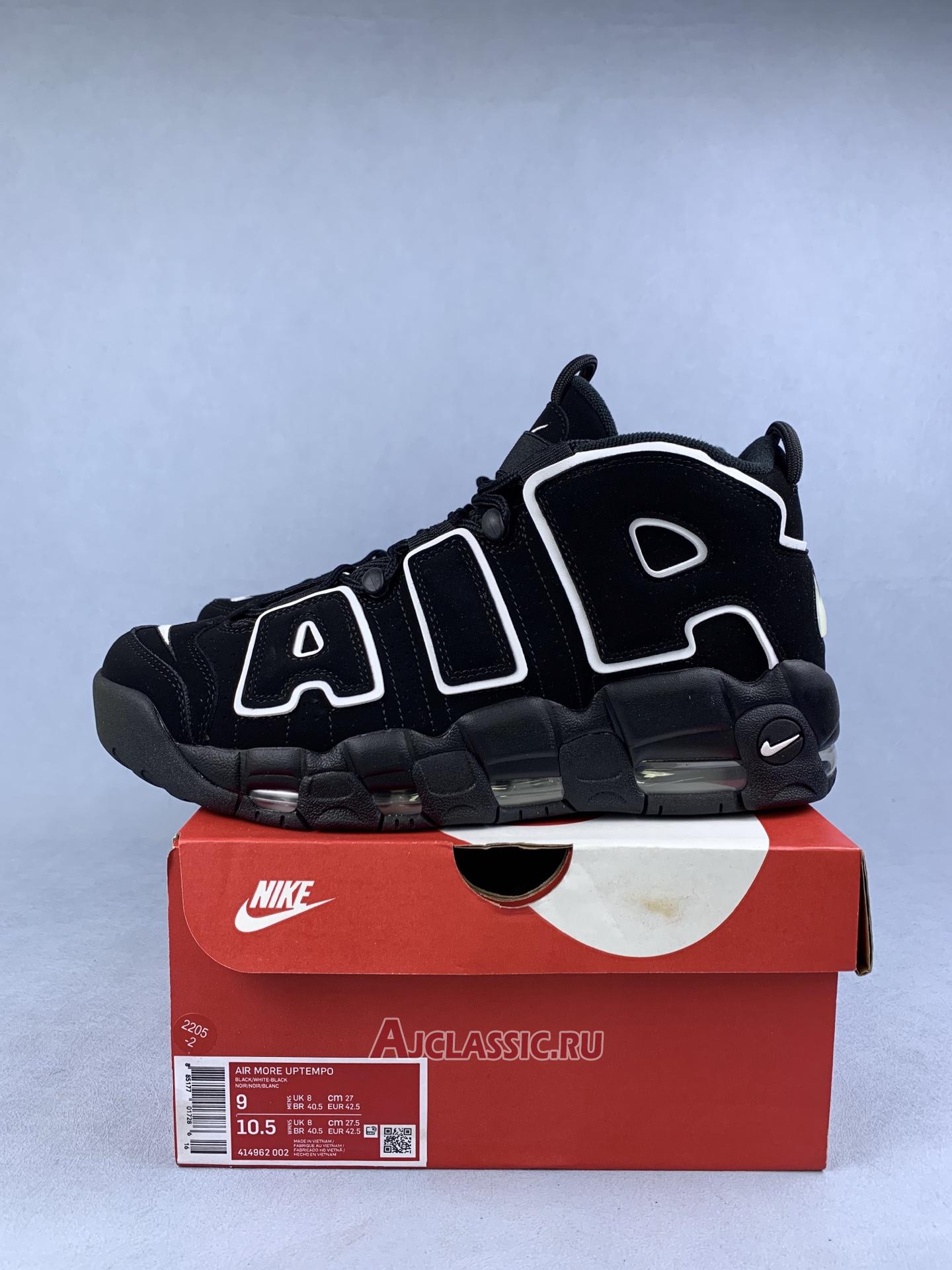 New Nike Air More Uptempo "Black White" 414962-002 Shoes