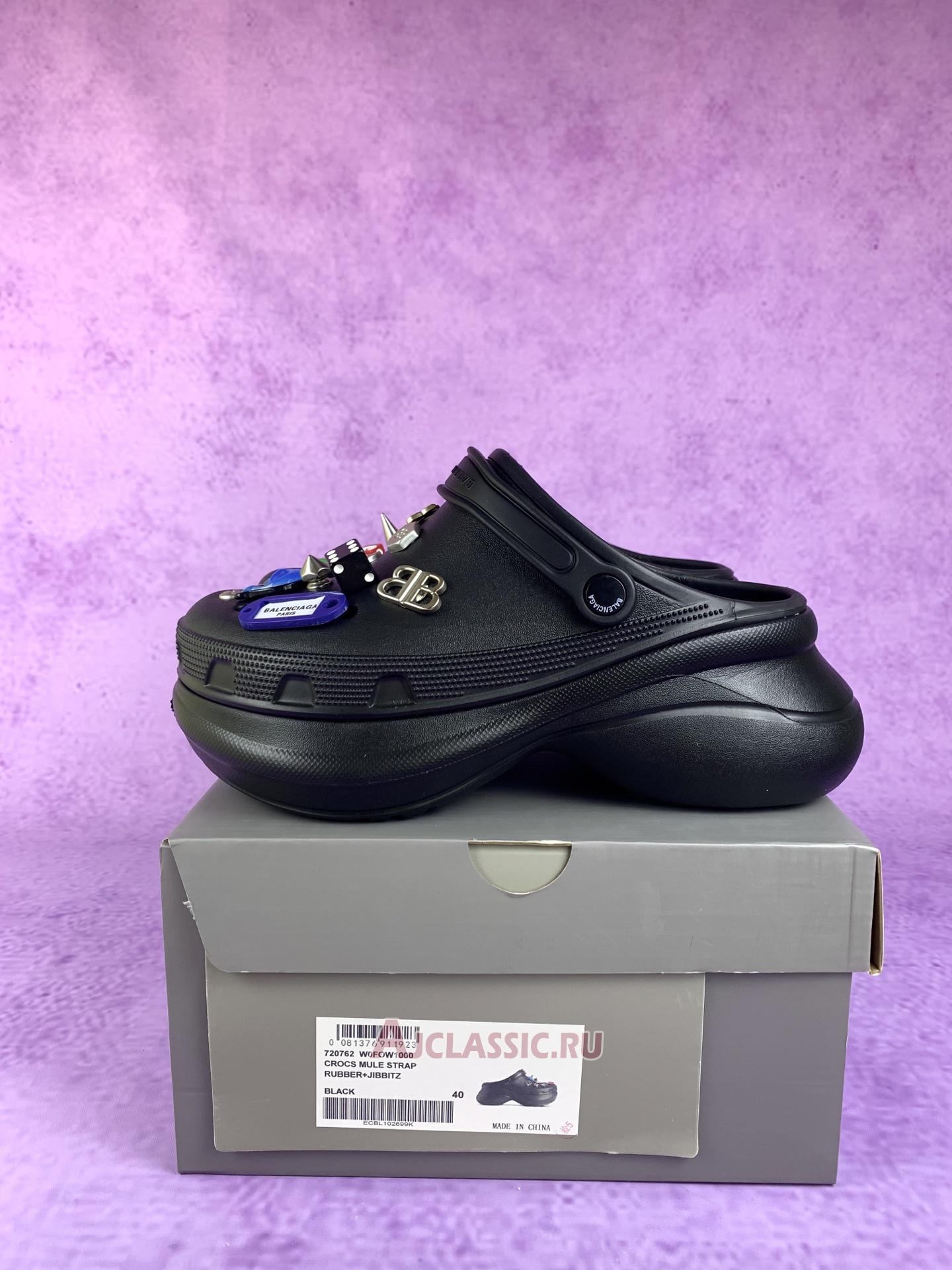 New Balenciaga Crocs Mule Jibbitz Slip-On "Black" 720857 W0FOY 1000 Shoes