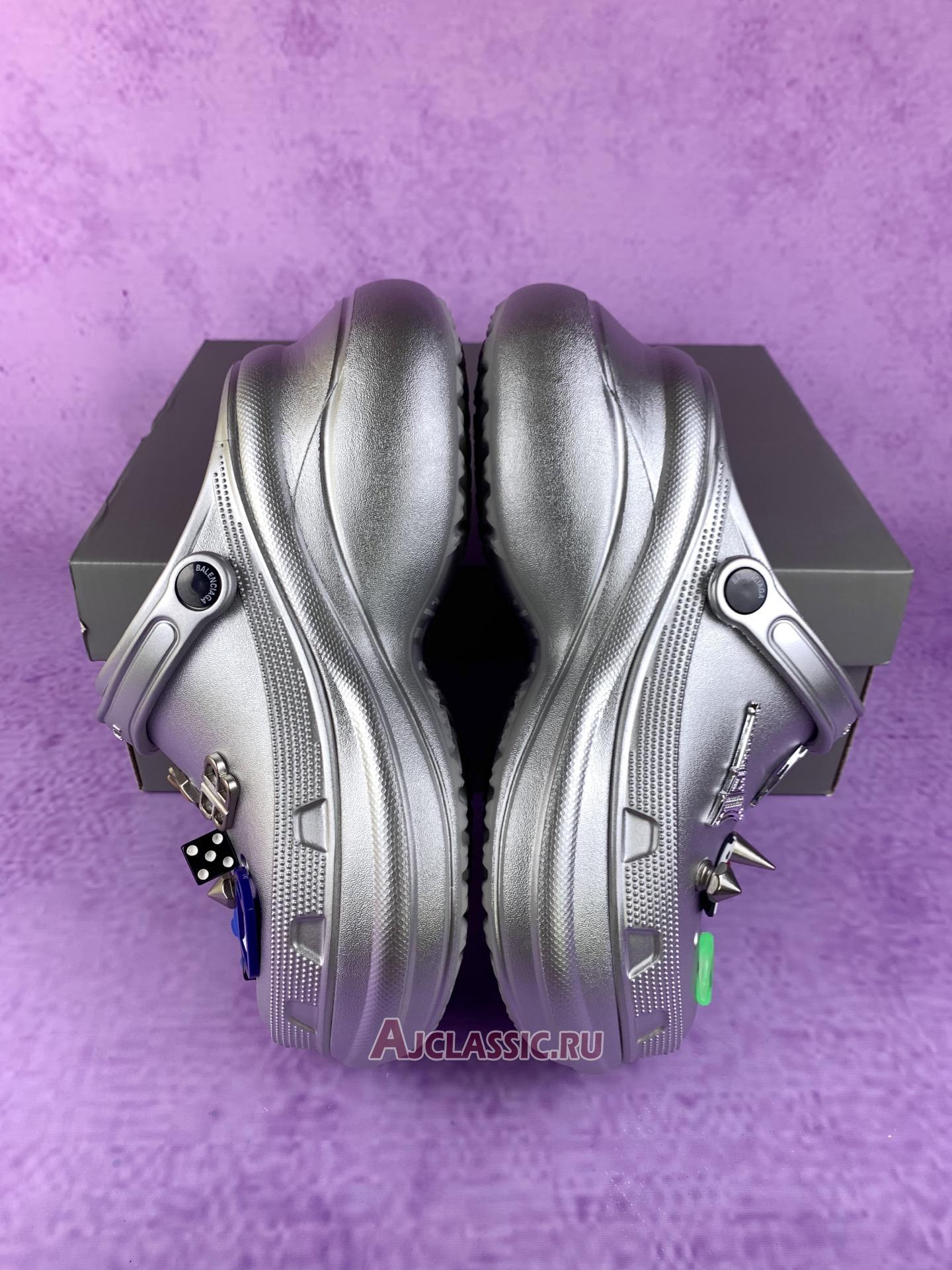 New Balenciaga Crocs Mule Jibbitz Slip-On "Silver" 720762 W0FOW 5600 Shoes