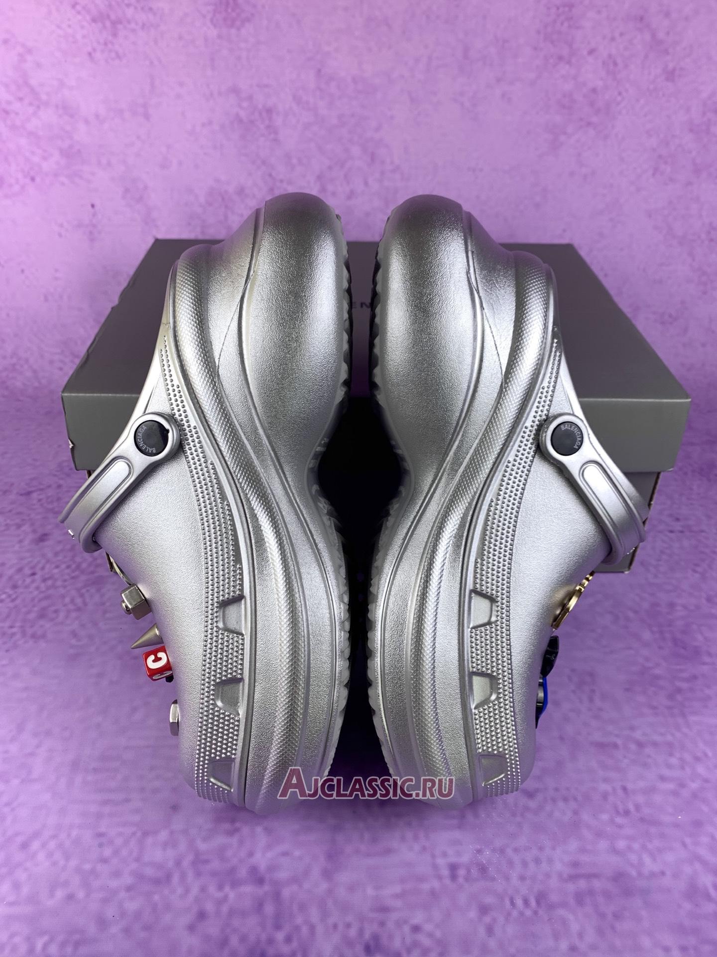 New Balenciaga Crocs Mule Jibbitz Slip-On "Silver" 720762 W0FOW 5600 Shoes