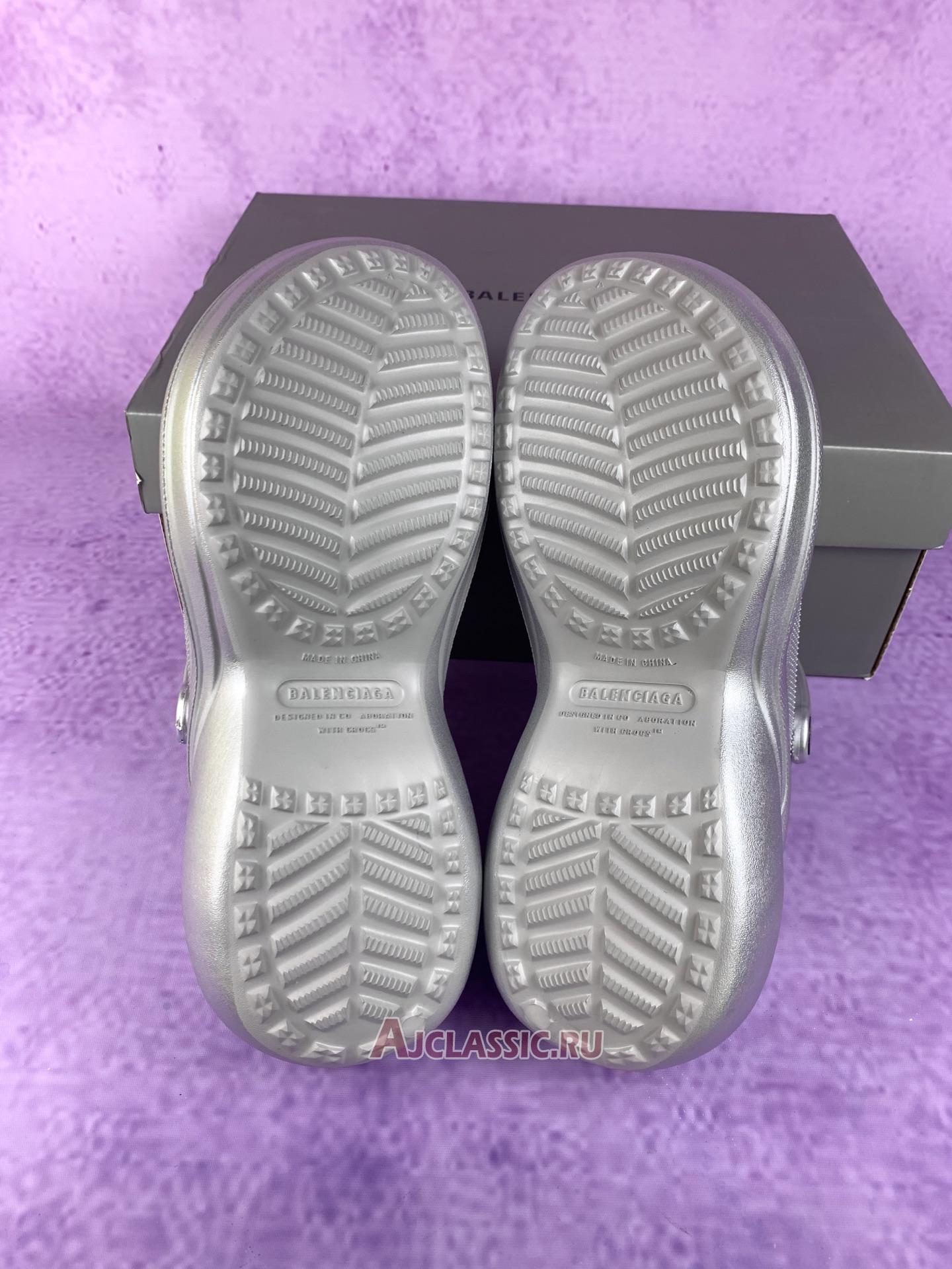 New Balenciaga Crocs Mule Jibbitz Slip-On "Silver" 720762 W0FOW 5600 Shoes