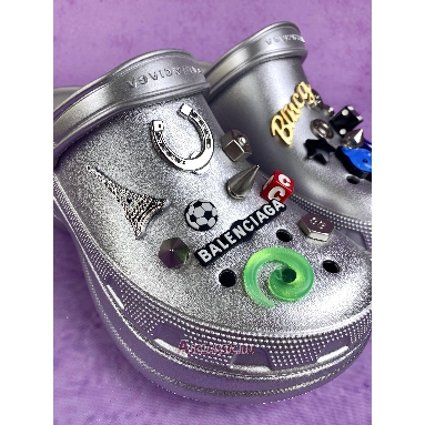 Buy Balenciaga Crocs Mule Jibbitz Slip-On Silver Silver 720762 W0FOW 5600 Quality Reps Replicas Shoes