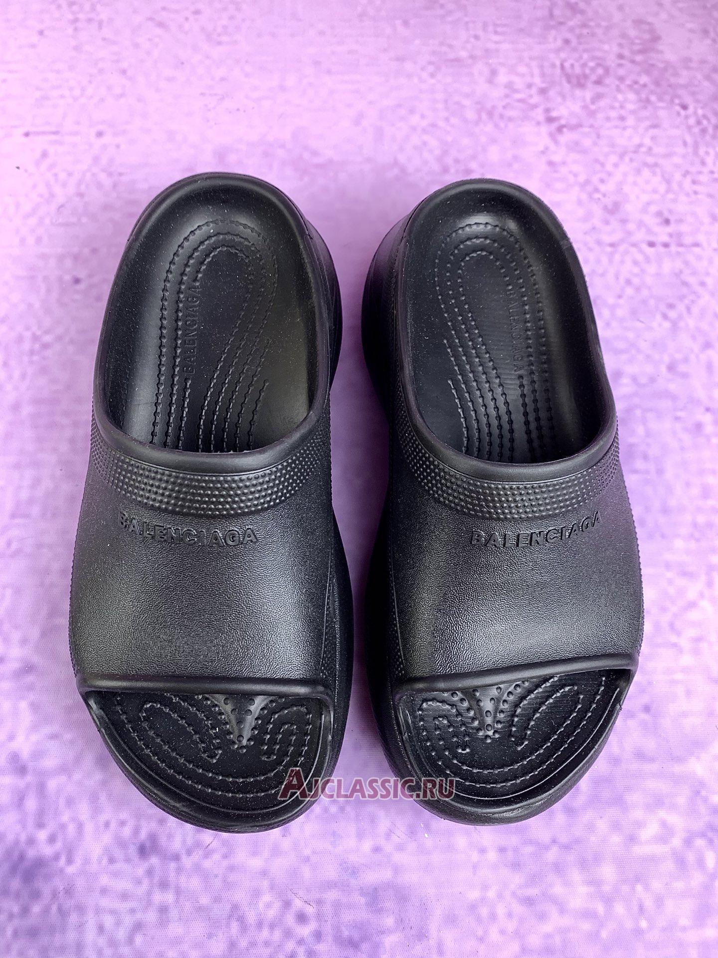New Balenciaga Crocs Womens Pool Slide Sandal "Black" 77389 W1S8K 2500 Shoes