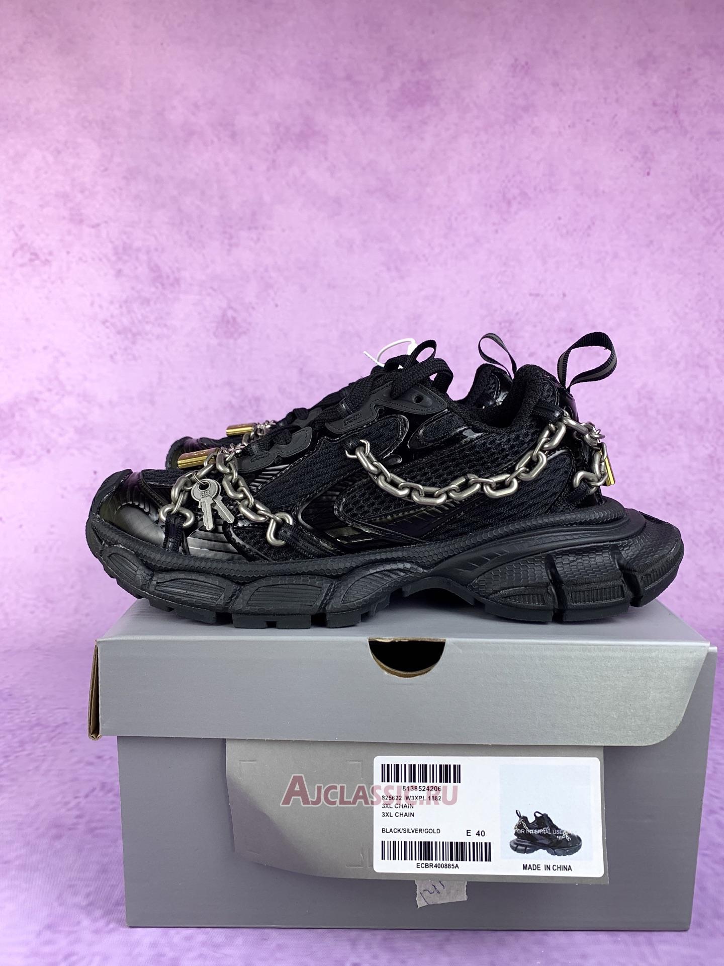 New Balenciaga 3XL Chain Sneaker "Black" 825622 W3XPL 1882 Shoes