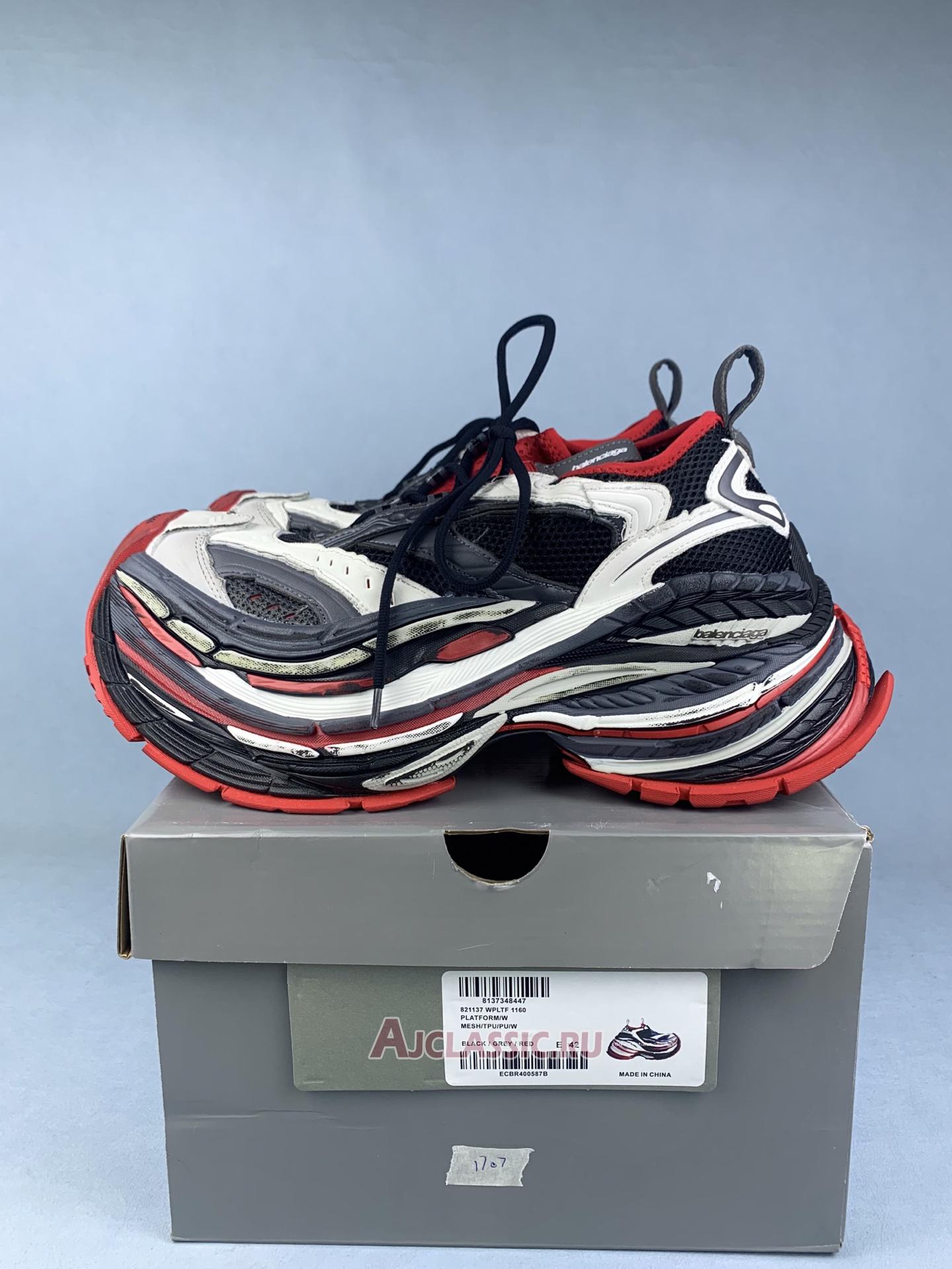 New Balenciaga Platform Reduced Sneaker "Black Grey Red" 821137 WPLTF 1160 Shoes