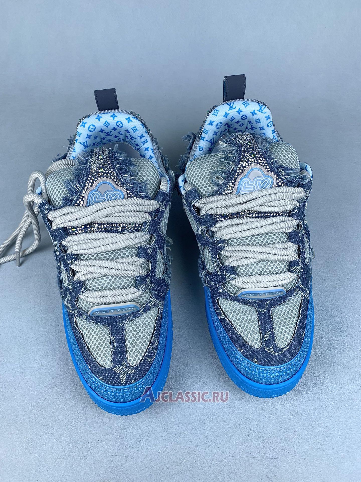 New Swarovski x Louis Vuitton LV Skate Sneaker "Blue Monogram" 1ABMHC-2 Shoes