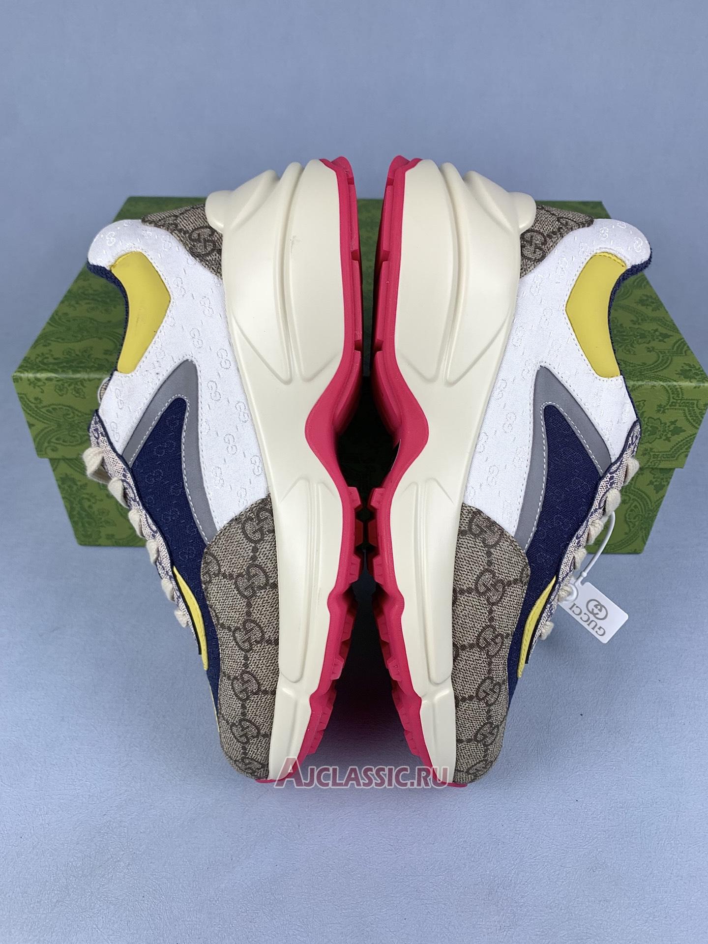 New Gucci GG Rhyton "Beige White Yellow" Sneaker 619891 99WF0 4370 Shoes