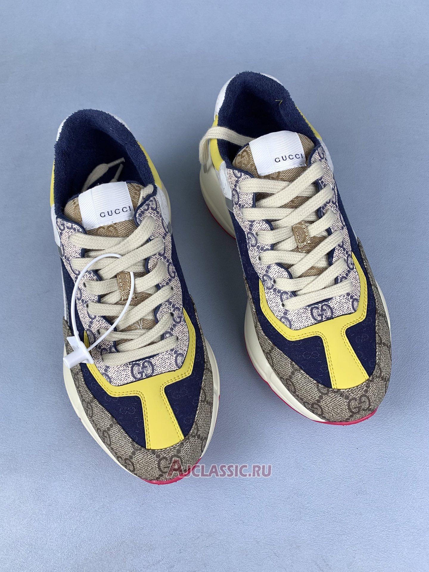 New Gucci GG Rhyton "Beige White Yellow" Sneaker 619891 99WF0 4370 Shoes
