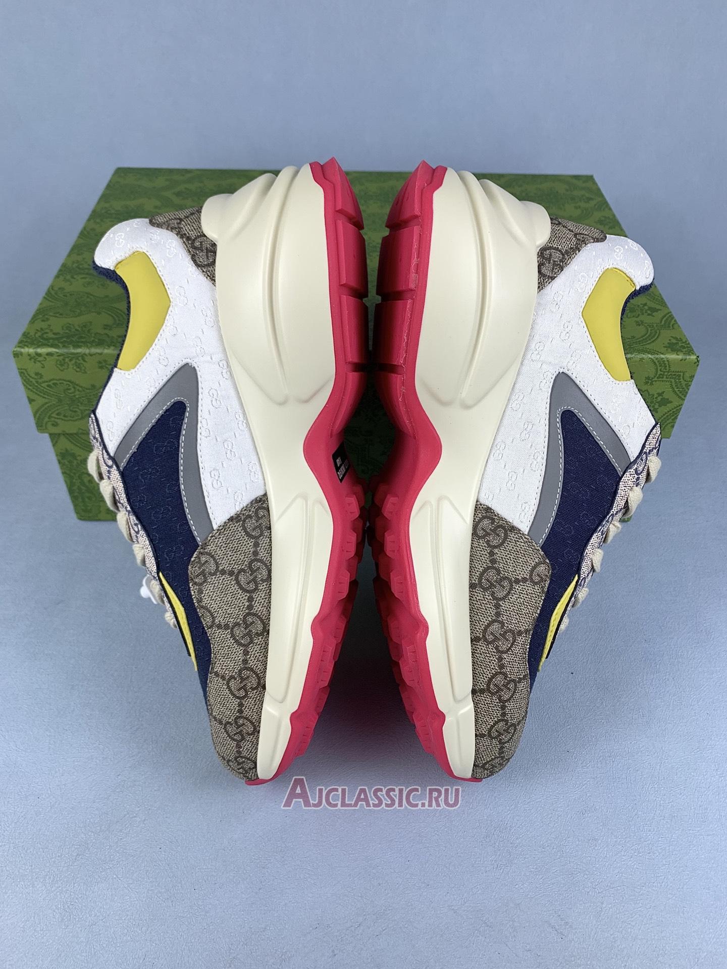 New Gucci GG Rhyton "Beige White Yellow" Sneaker 619891 99WF0 4370 Shoes