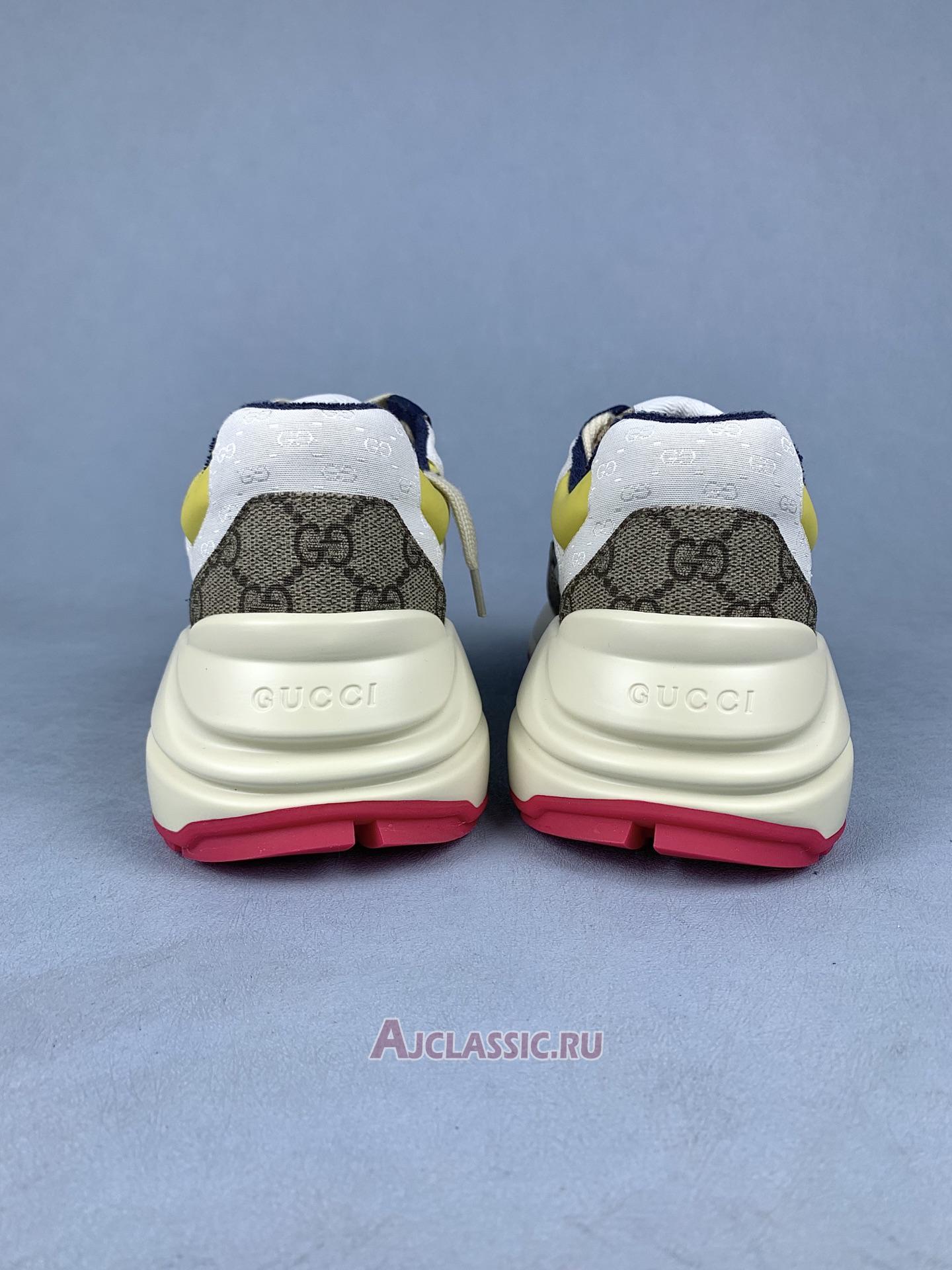 New Gucci GG Rhyton "Beige White Yellow" Sneaker 619891 99WF0 4370 Shoes