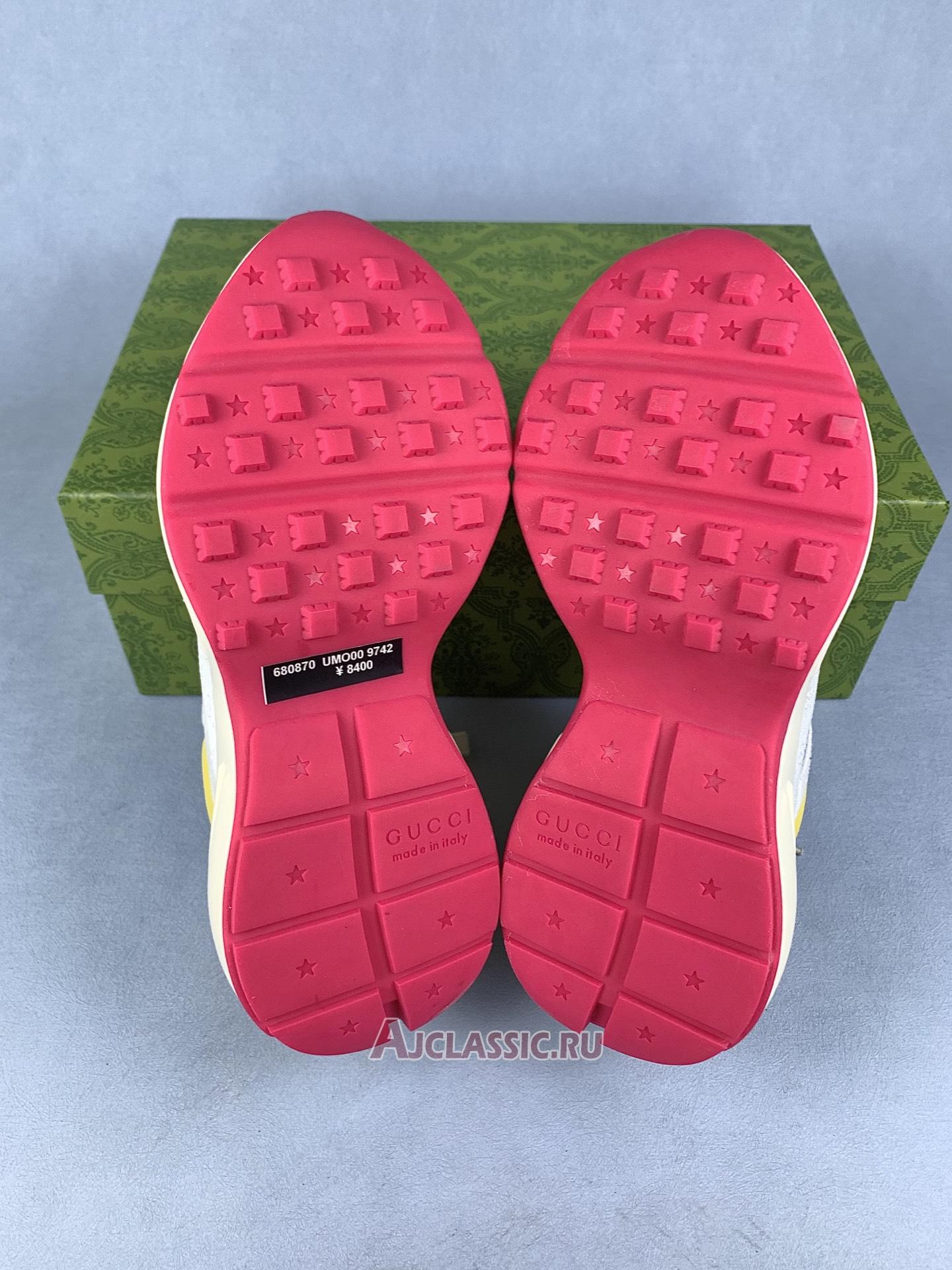 New Gucci GG Rhyton "Beige White Yellow" Sneaker 619891 99WF0 4370 Shoes