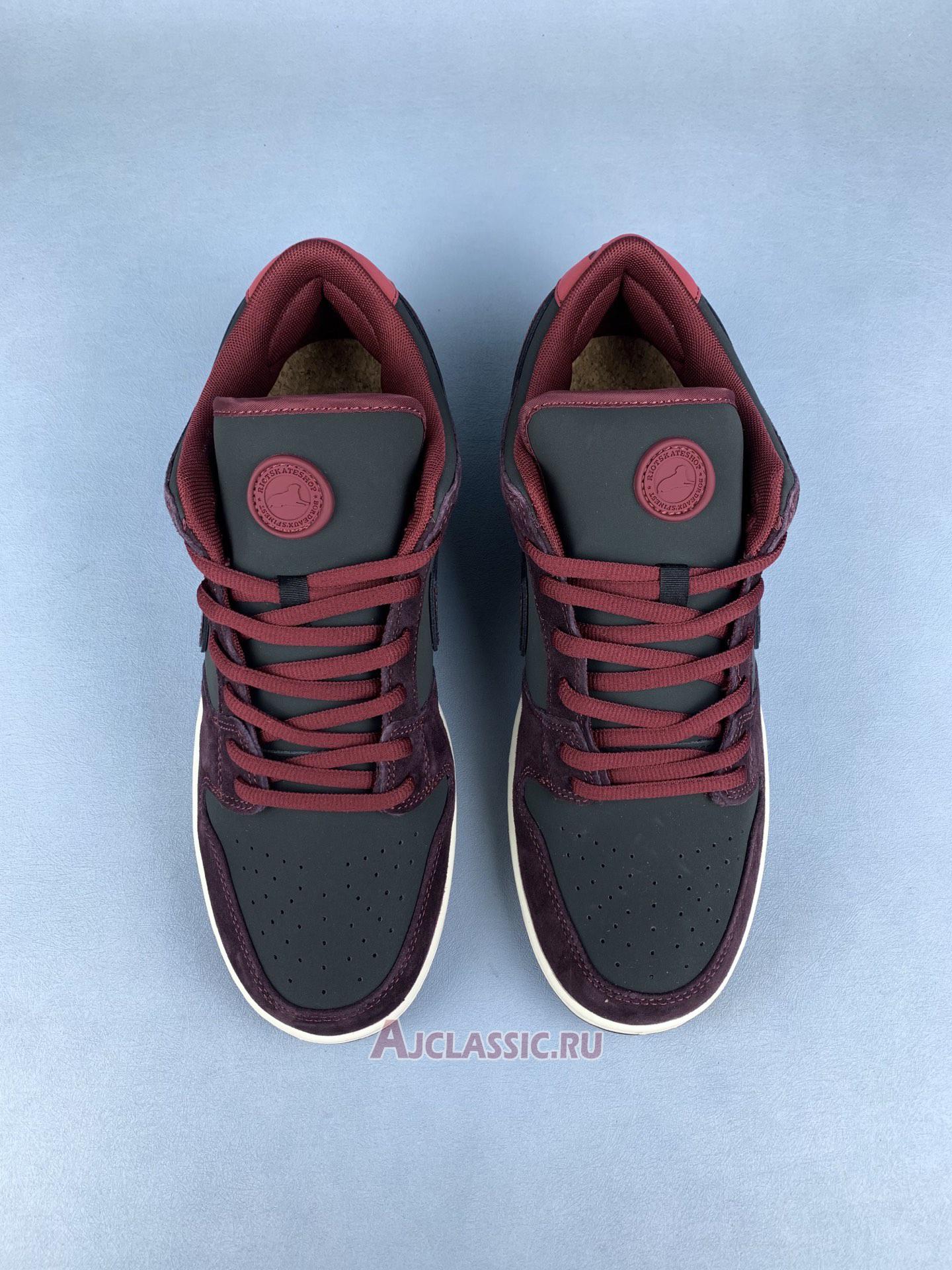 New Riot Skateshop x Nike SB Dunk Low "Mahogany Dark Beetroot" FZ1289-200-3 Shoes