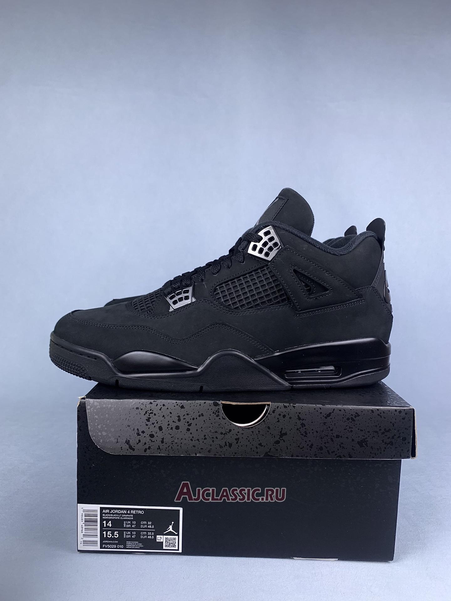 New Air Jordan 4 Retro "Black Cat" 2025 FV5029-010 Shoes