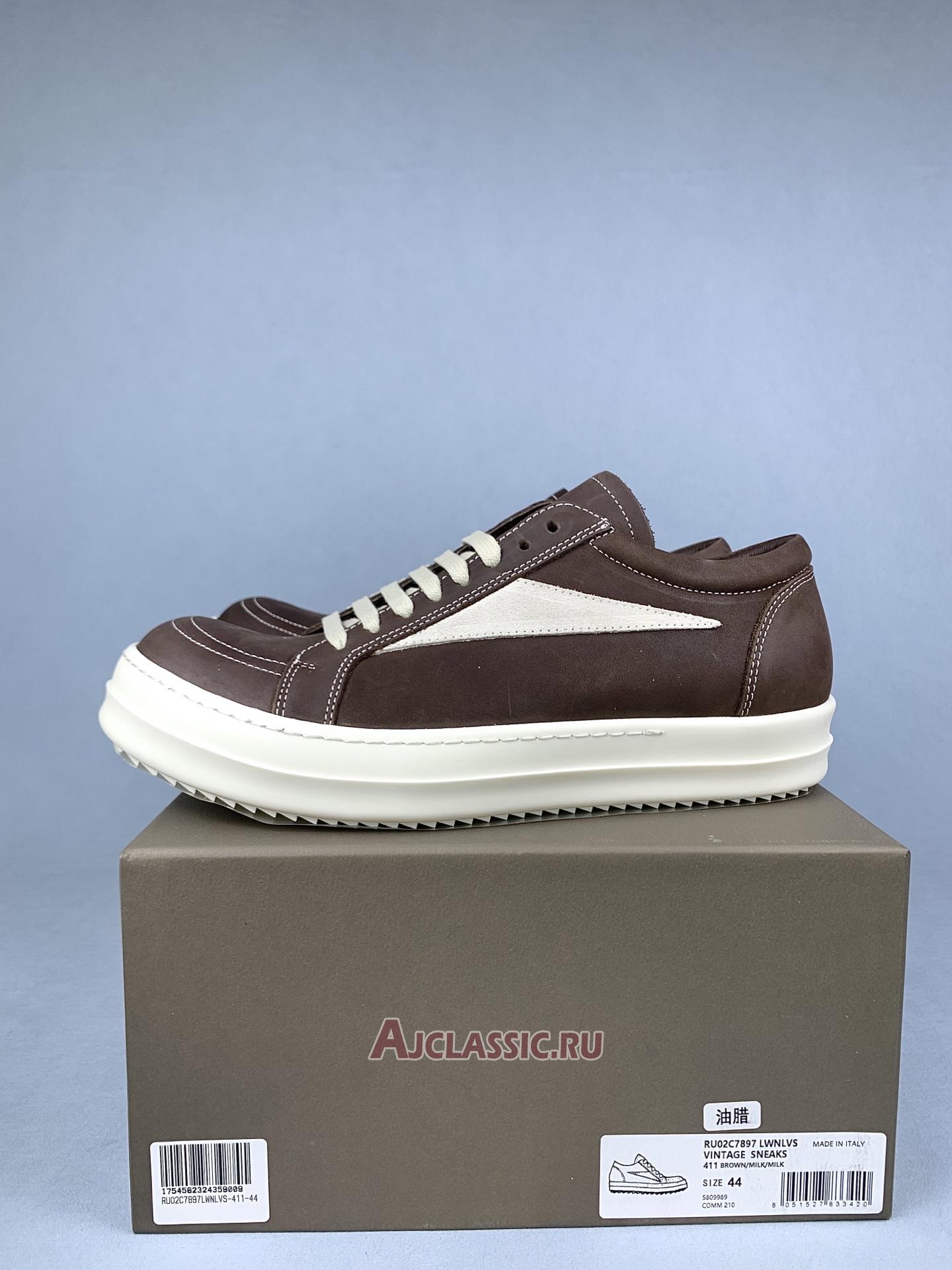 New Rick Owens Luxor Vintage Low "Brown Milk" RU02C7897LWNLVS-411 Shoes
