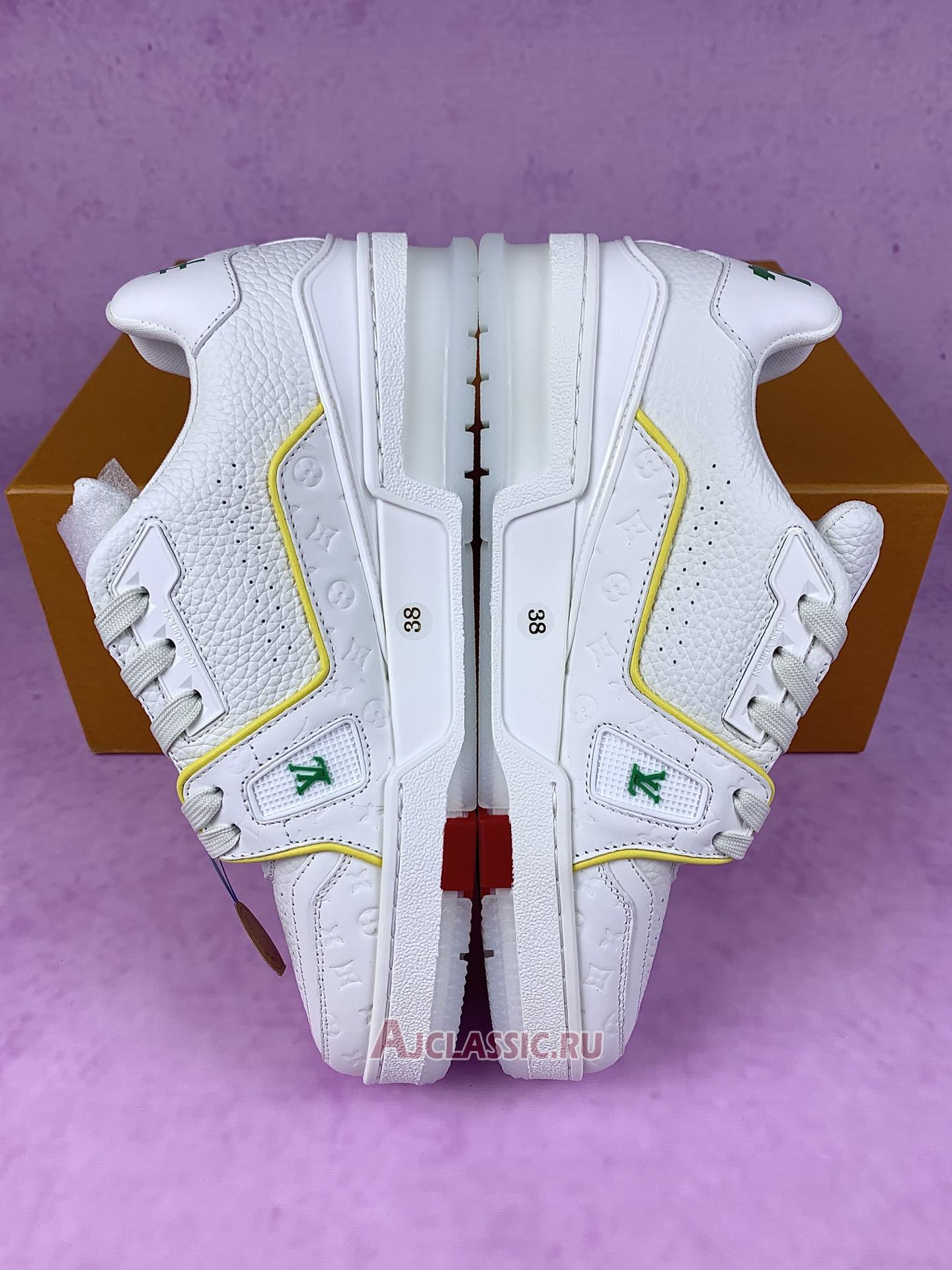 New Louis Vuitton LV Trainers Sneaker "White Yellow" 1ADERB-2 Shoes