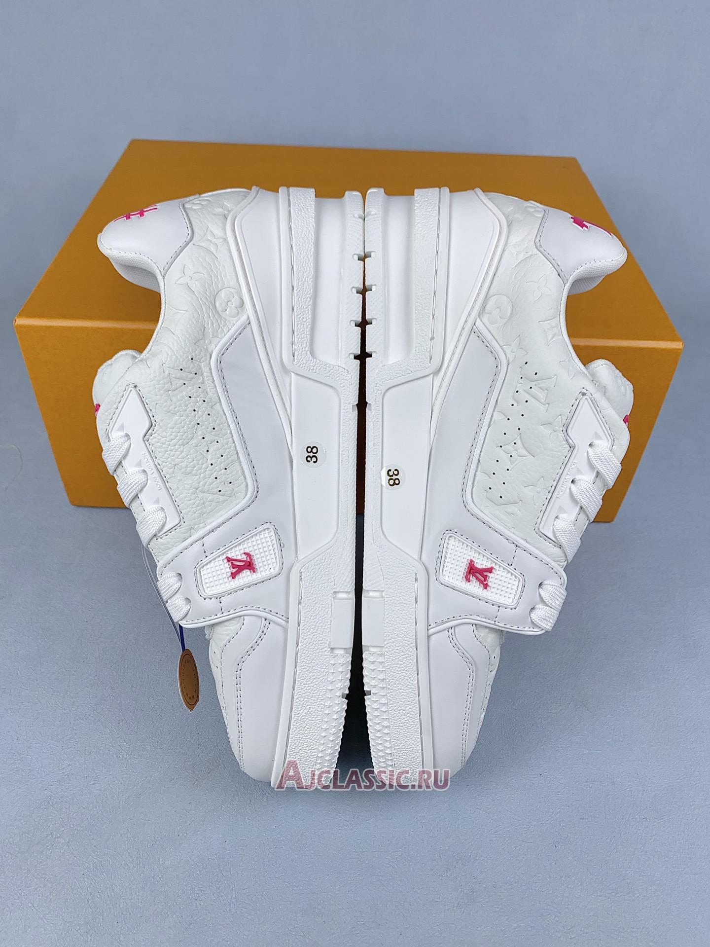 New Takashi Murakami x Louis Vuitton LV Trainer Sneaker "White Pink Monogram Flowers" 1AGZEB-2 Shoes