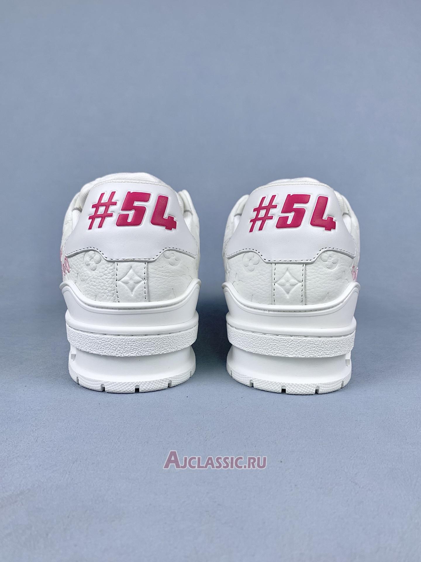 New Takashi Murakami x Louis Vuitton LV Trainer Sneaker "White Pink Monogram Flowers" 1AGZEB-2 Shoes