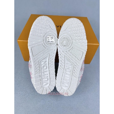 Buy Takashi Murakami x Louis Vuitton LV Trainer Sneaker White Pink Monogram Flowers White 1AGZEB-2 Quality Reps Replicas Shoes