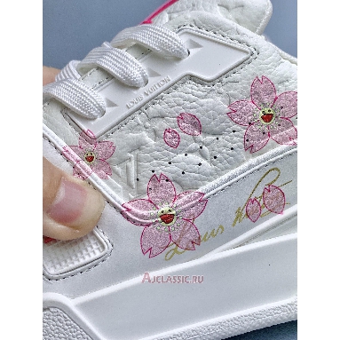 Buy Takashi Murakami x Louis Vuitton LV Trainer Sneaker White Pink Monogram Flowers White 1AGZEB-2 Quality Reps Replicas Shoes