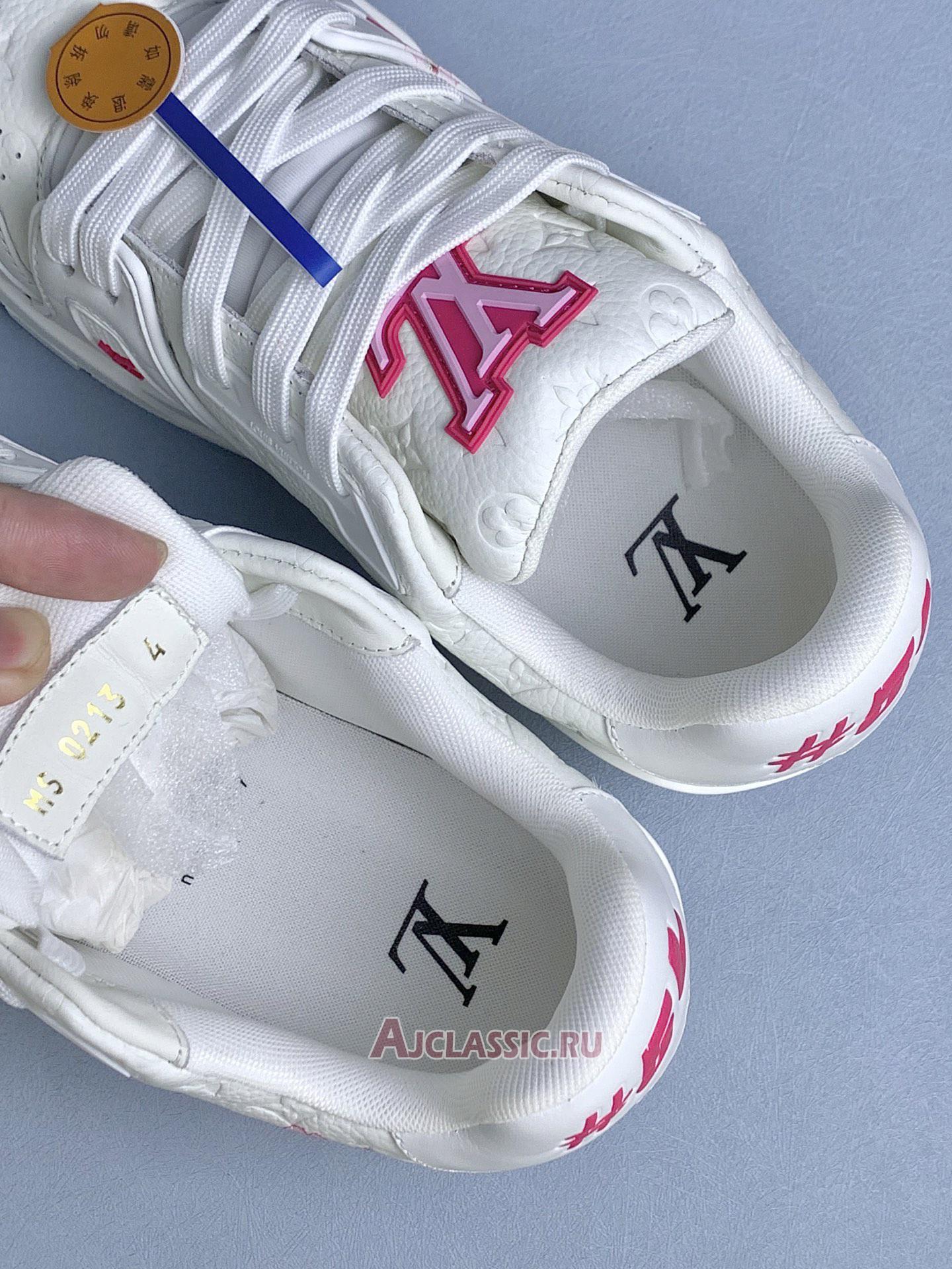 New Takashi Murakami x Louis Vuitton LV Trainer Sneaker "White Pink Monogram Flowers" 1AGZEB-2 Shoes