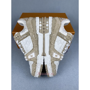 Buy Louis Vuitton LV Trainer Sneaker Beige White Beige 1AIKO6 Quality Reps Replicas Shoes