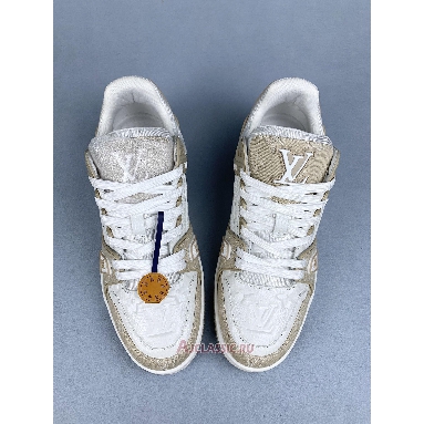 Buy Louis Vuitton LV Trainer Sneaker Beige White Beige 1AIKO6 Quality Reps Replicas Shoes