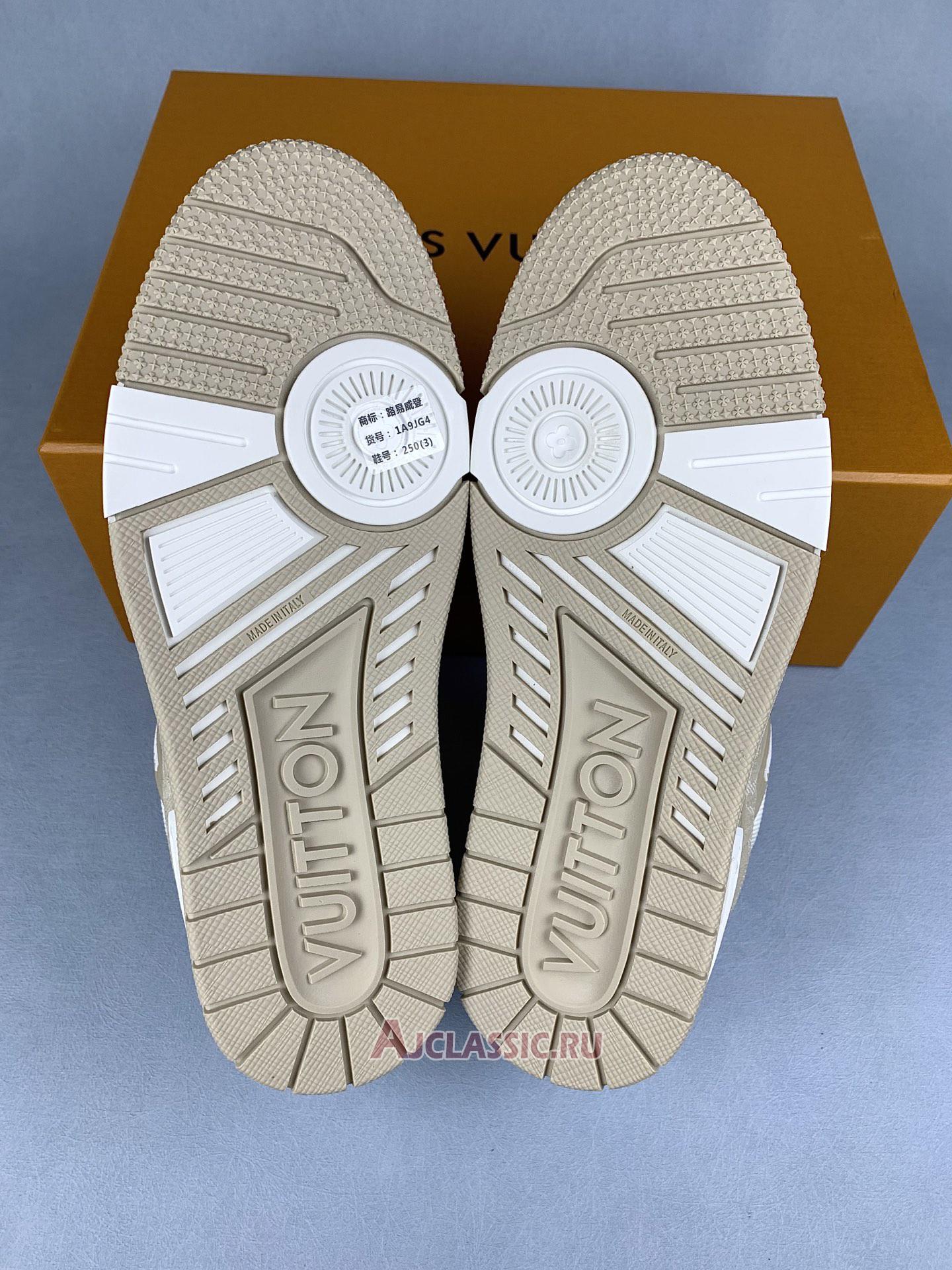 New Louis Vuitton LV Trainer Sneaker "Beige White" 1AIKO6 Shoes
