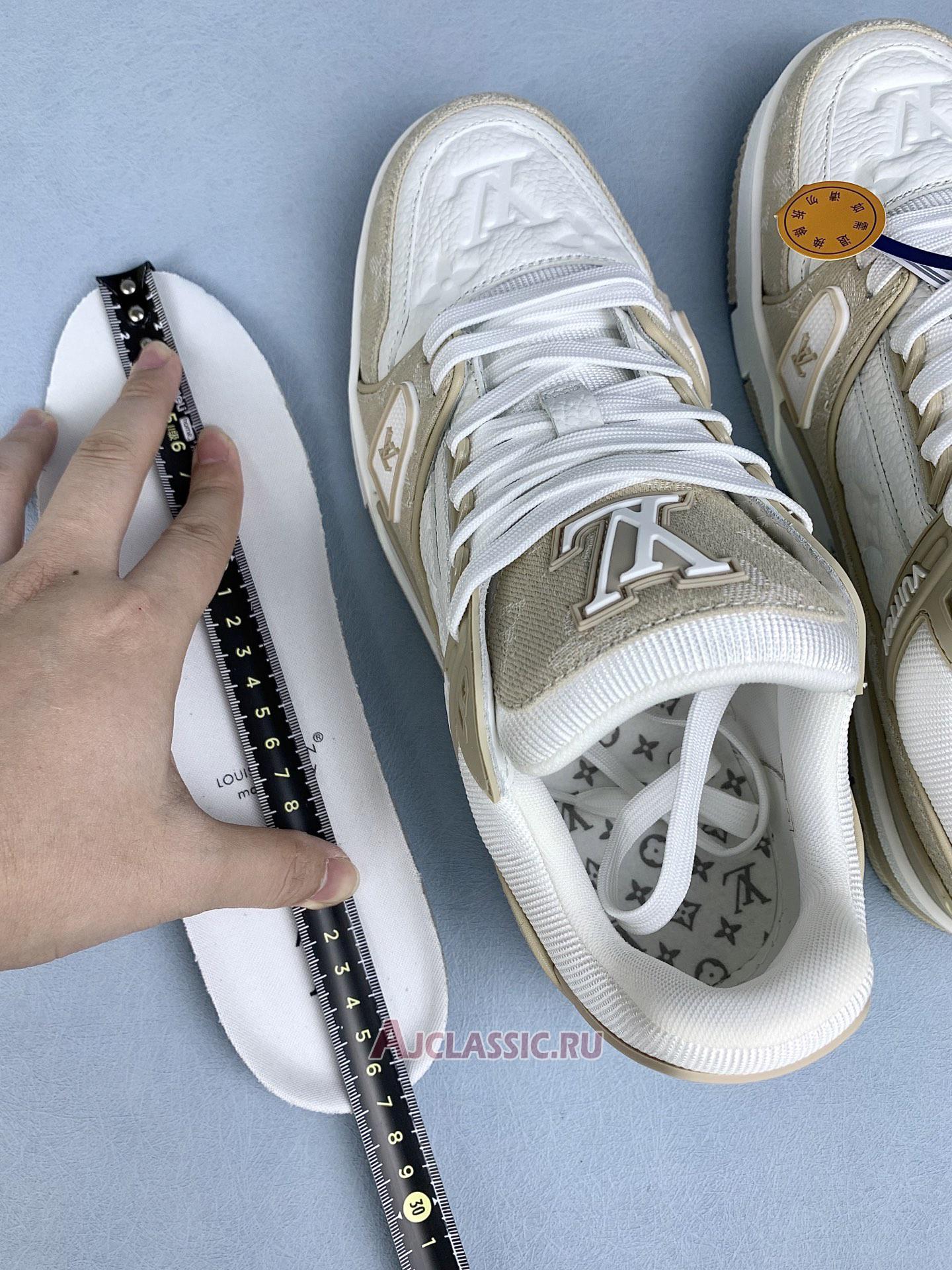 New Louis Vuitton LV Trainer Sneaker "Beige White" 1AIKO6 Shoes