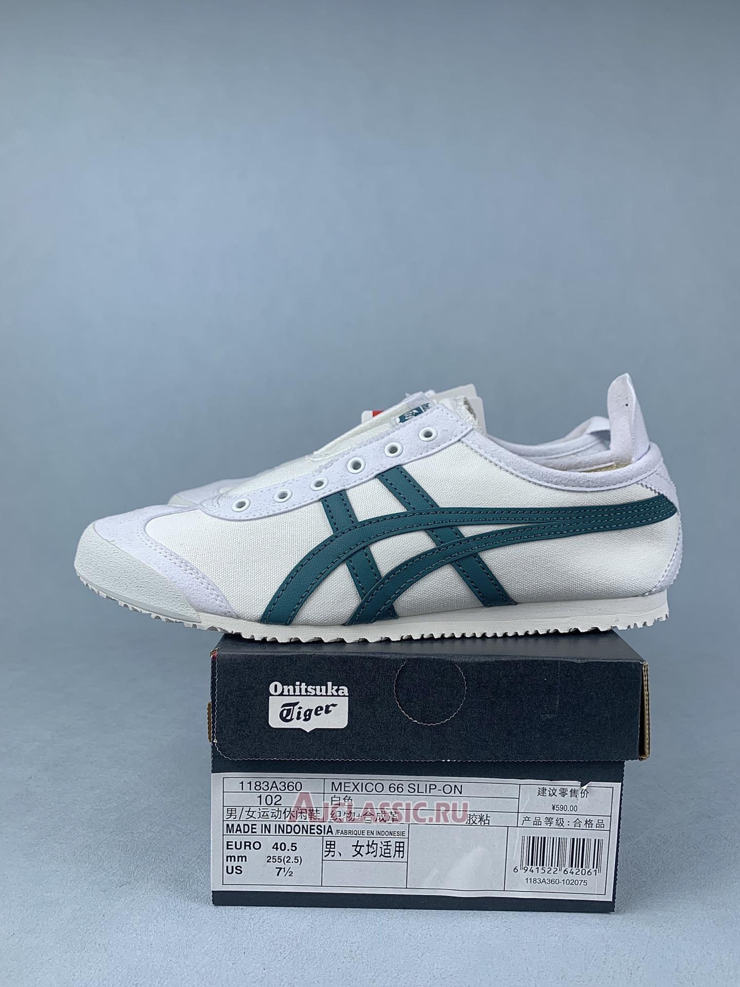 New Onitsuka Tiger Mexico 66 SLIP-ON "White Spruce Green" 1183A360-112 Shoes