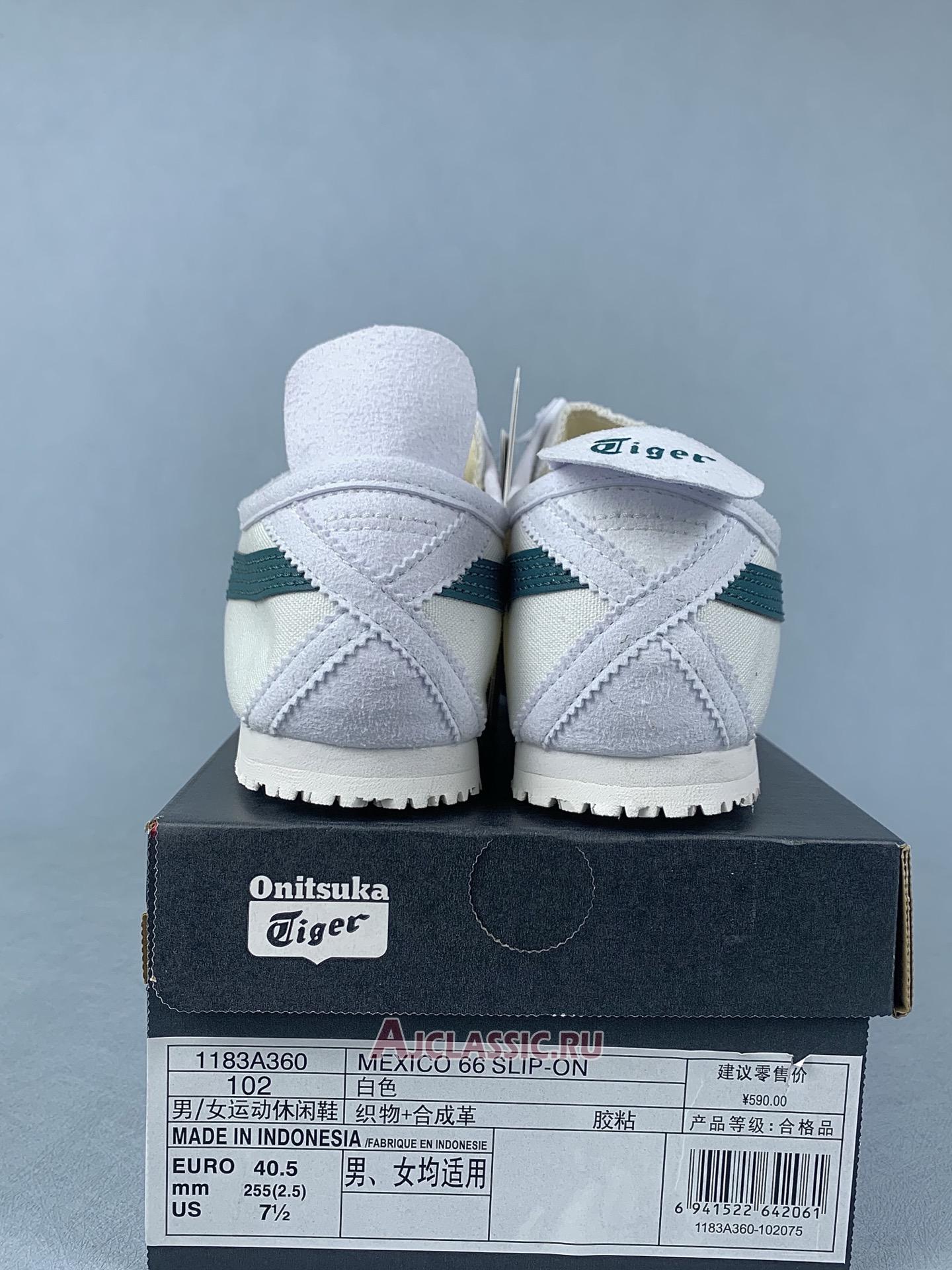 New Onitsuka Tiger Mexico 66 SLIP-ON "White Spruce Green" 1183A360-112 Shoes