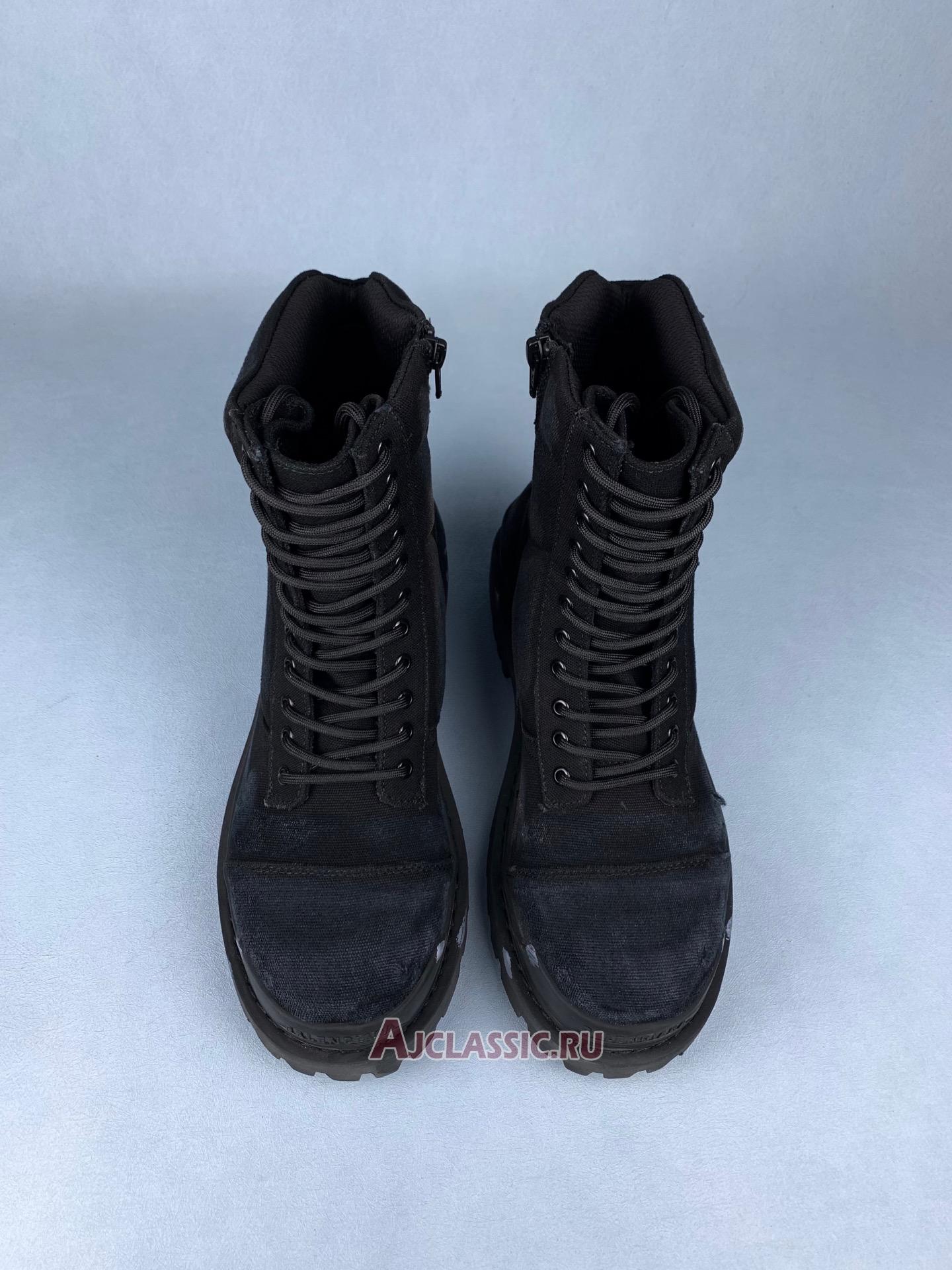 New Balenciaga Combat Strike 20mm Boots "Washed Black Cotton" 694060W2H111000 Shoes