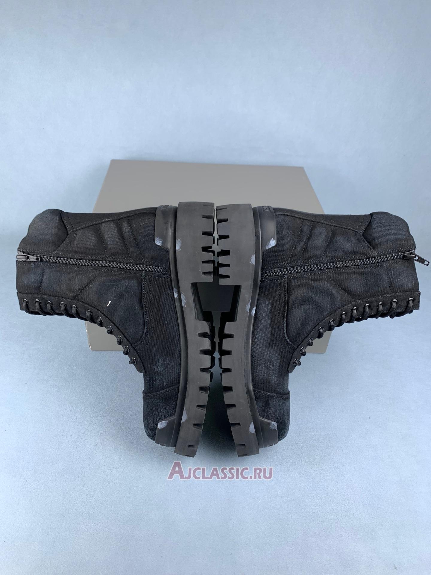 New Balenciaga Combat Strike 20mm Boots "Washed Black Cotton" 694060W2H111000 Shoes