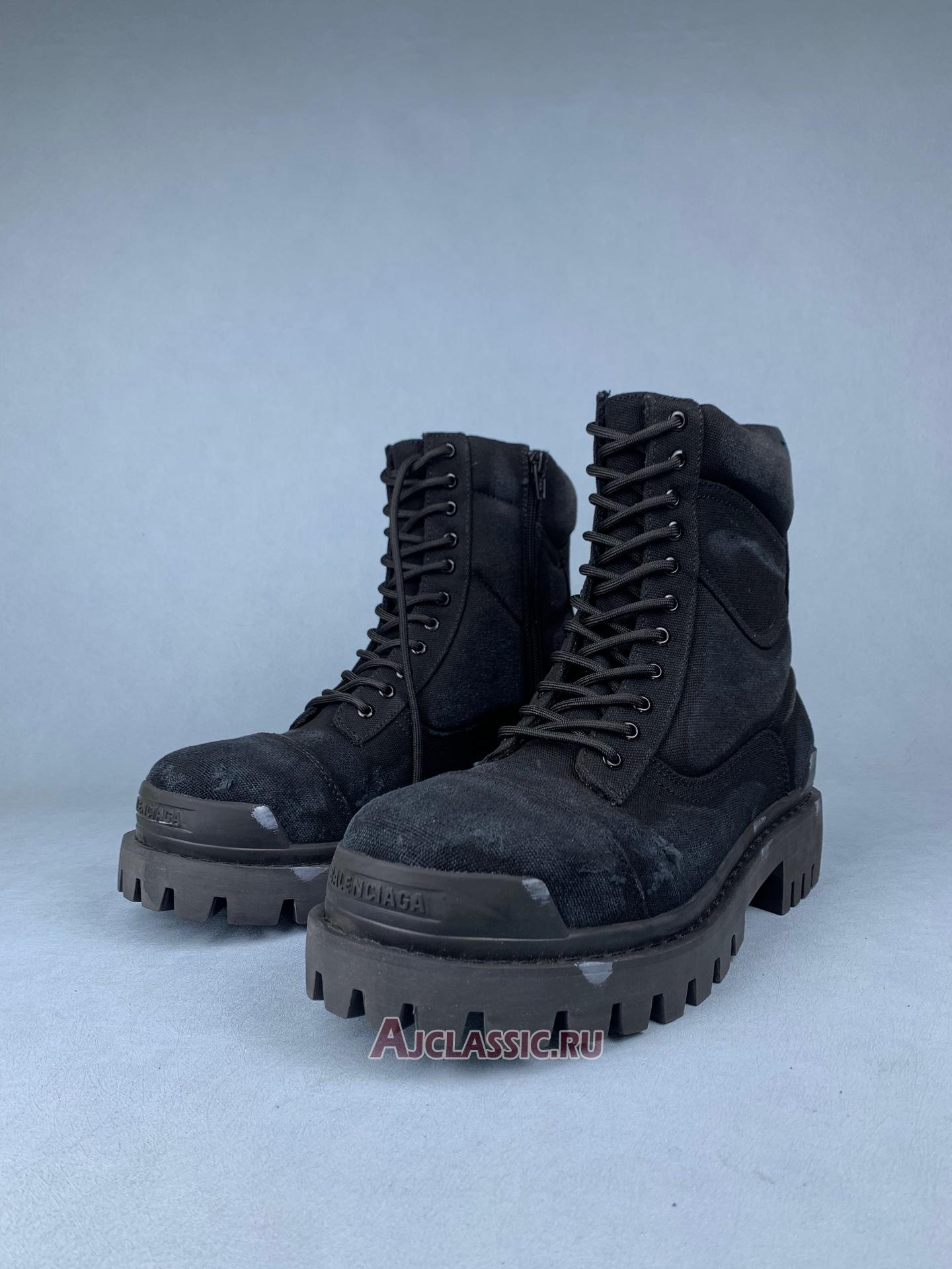 New Balenciaga Combat Strike 20mm Boots "Washed Black Cotton" 694060W2H111000 Shoes