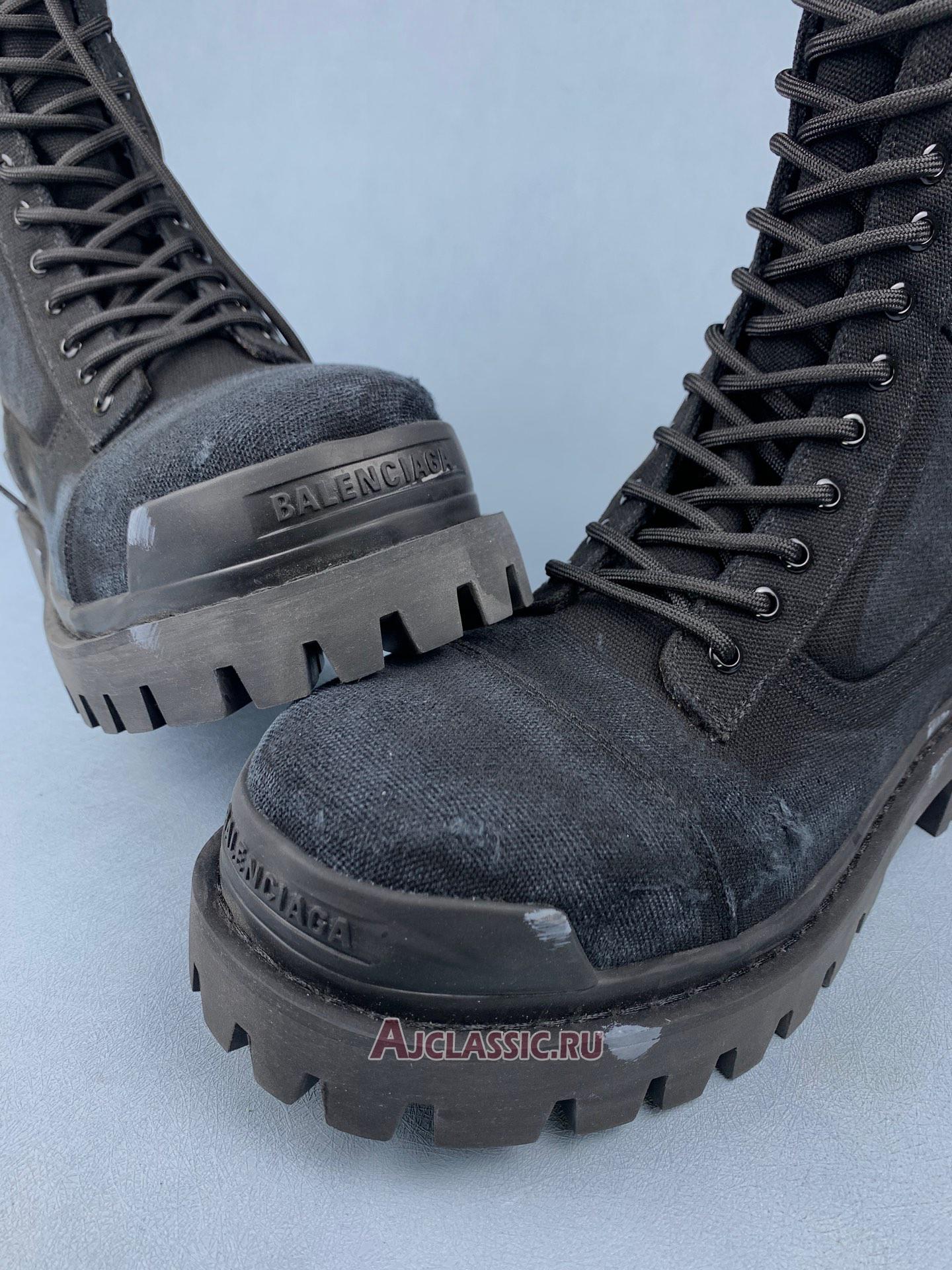 New Balenciaga Combat Strike 20mm Boots "Washed Black Cotton" 694060W2H111000 Shoes